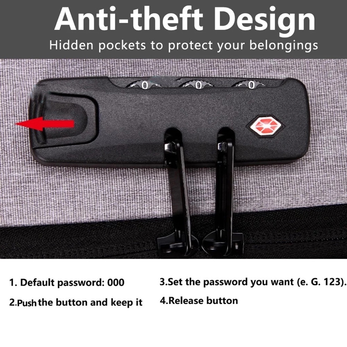 Anti-Theft Hard Shell Laptop Backpack 3