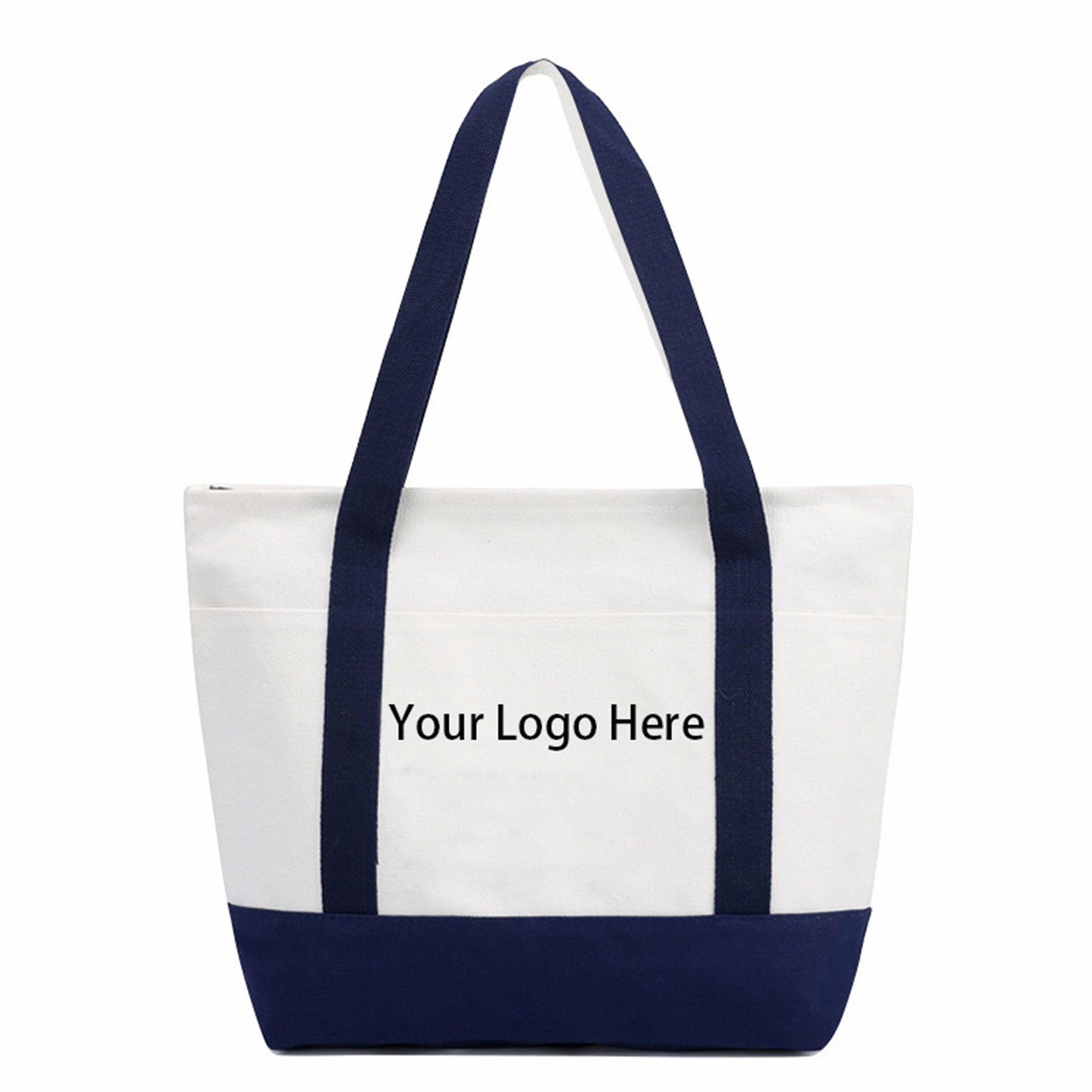 Canvas Stitching Tote Bag With Handle, custom tote bag with logo imprint 5