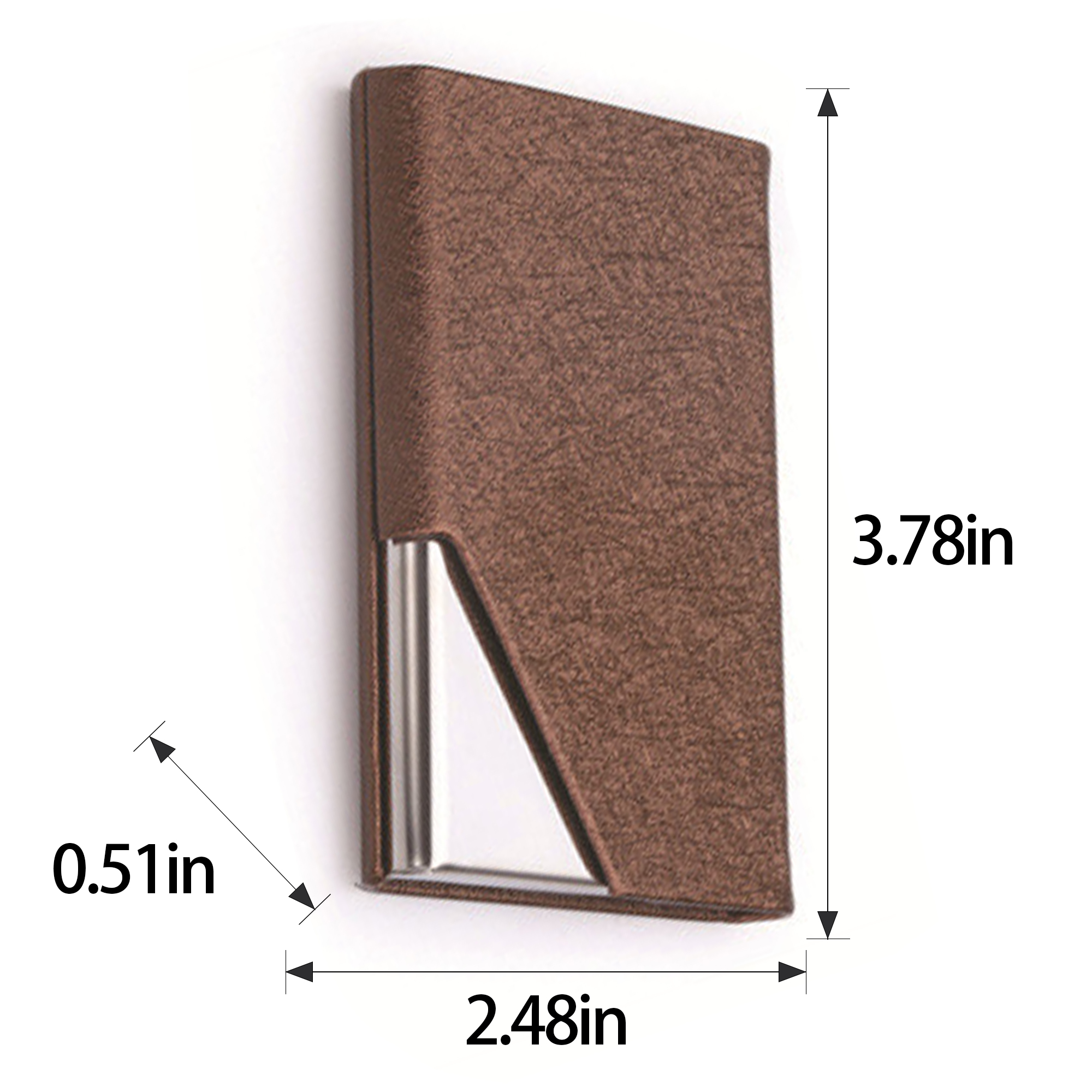 Luxury Stainless Steel PU Business Card Magnetic Holder 2