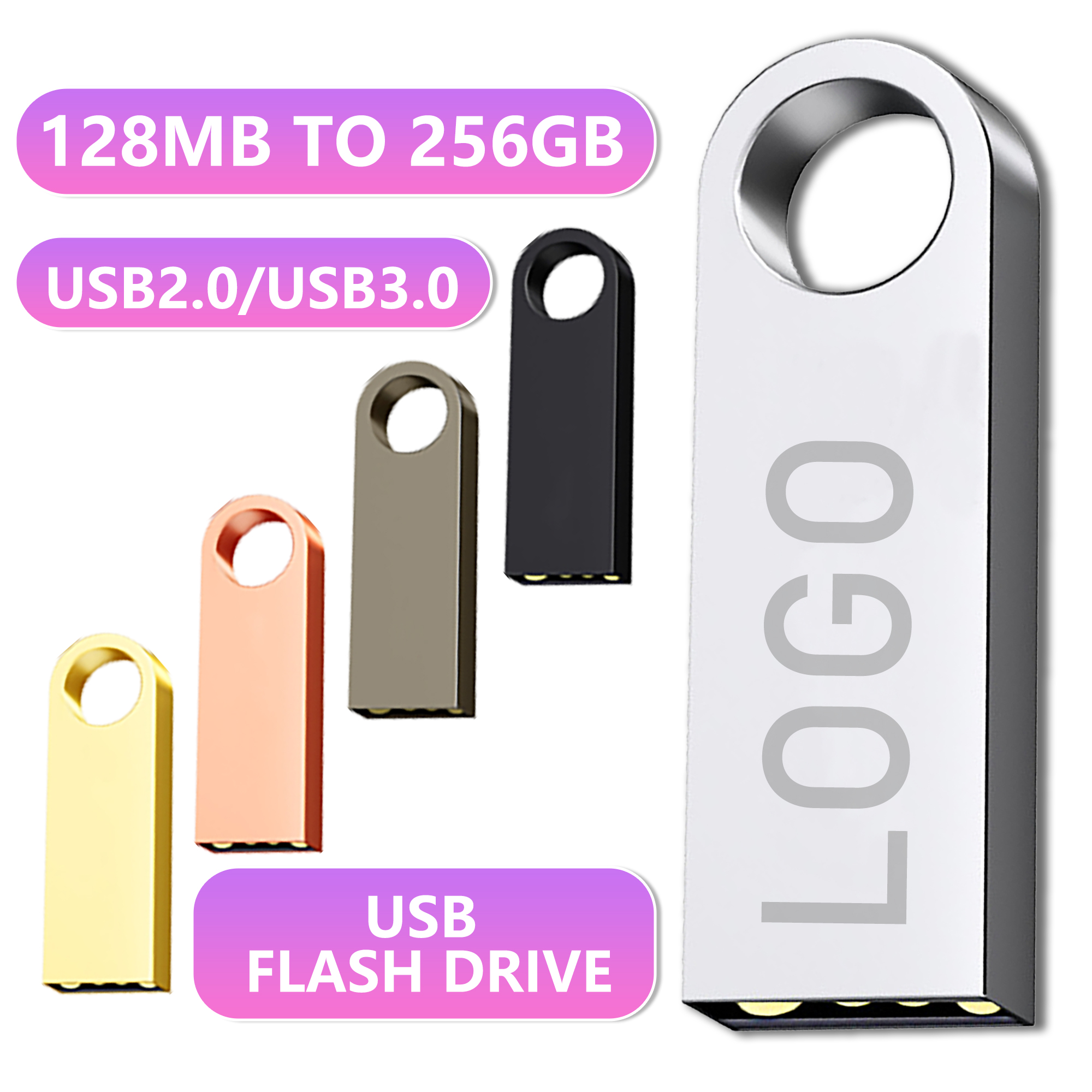 high-capacity metal USB flash drive attached to a keyring 2