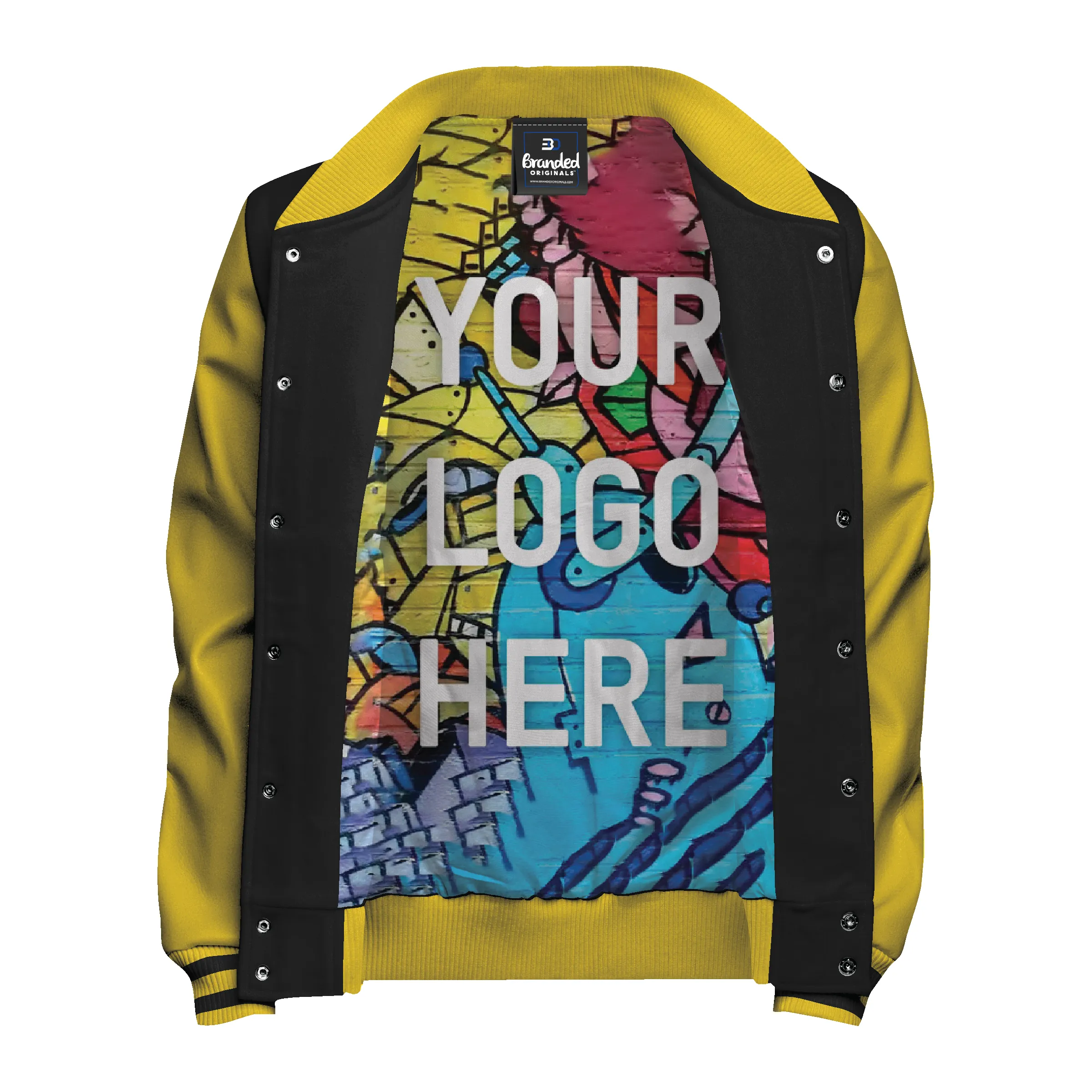 Vegan Leather and Wool Varsity Letterman Jacket 6