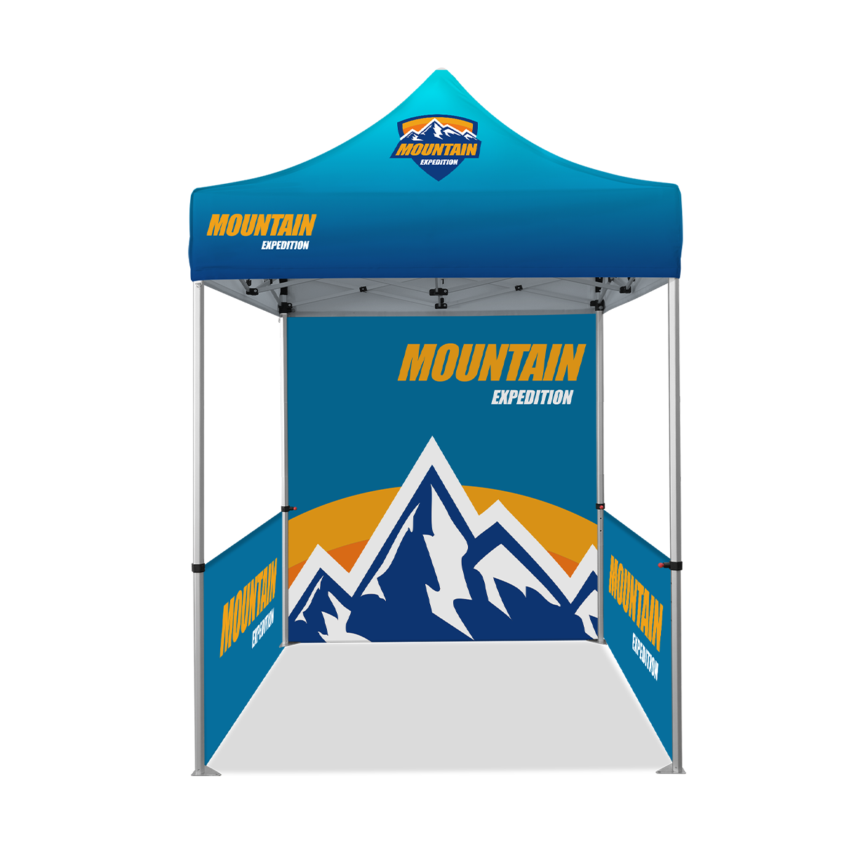6.5'x6.5' Standard Hex Aluminum Frame Tent w/Rear Wall & 2 Half Side Walls 2