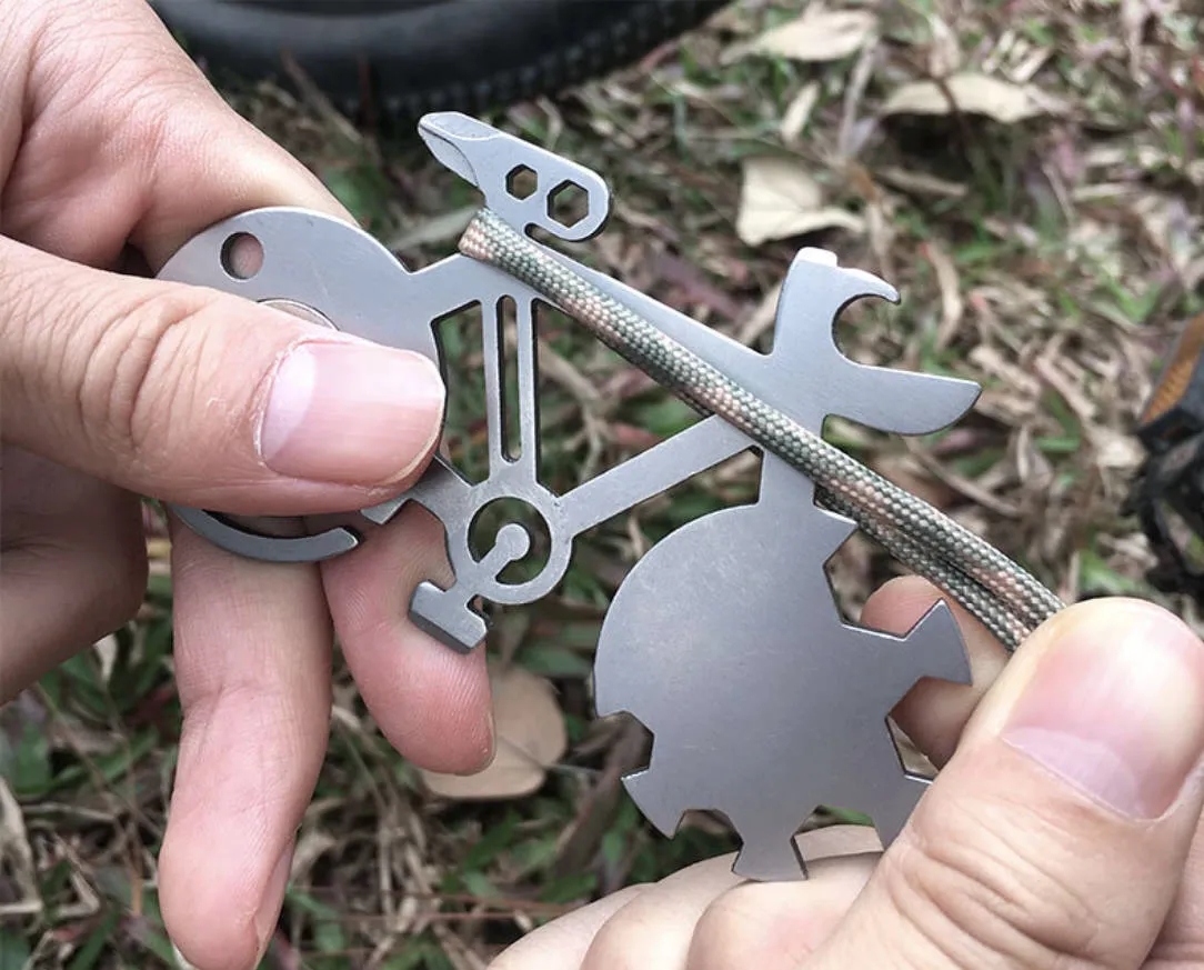 Small Outdoor Survival Tool Gadget Bicycle Shape Pocket Kit 2