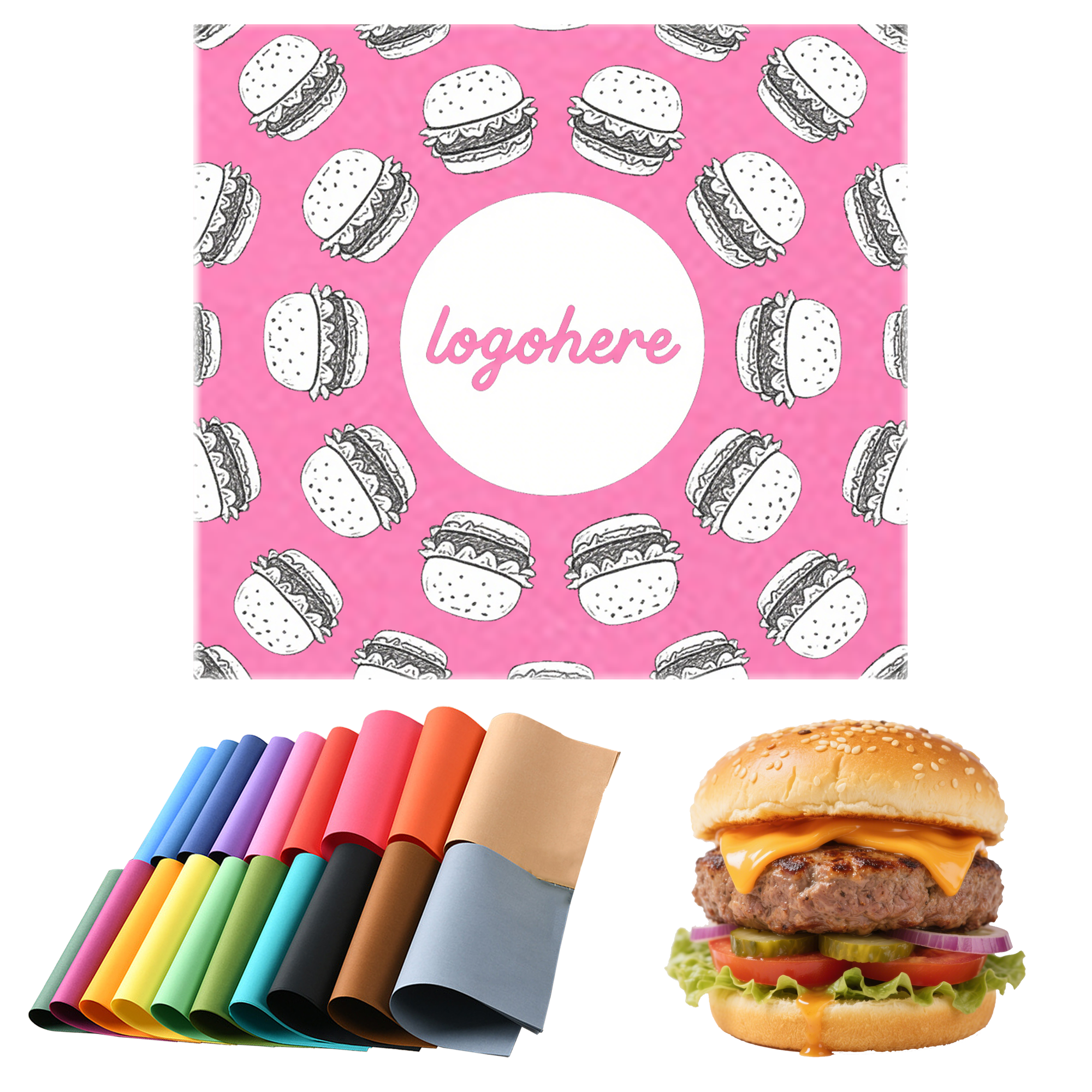 Colored Grease Proof Food Wrapping Sheets 3