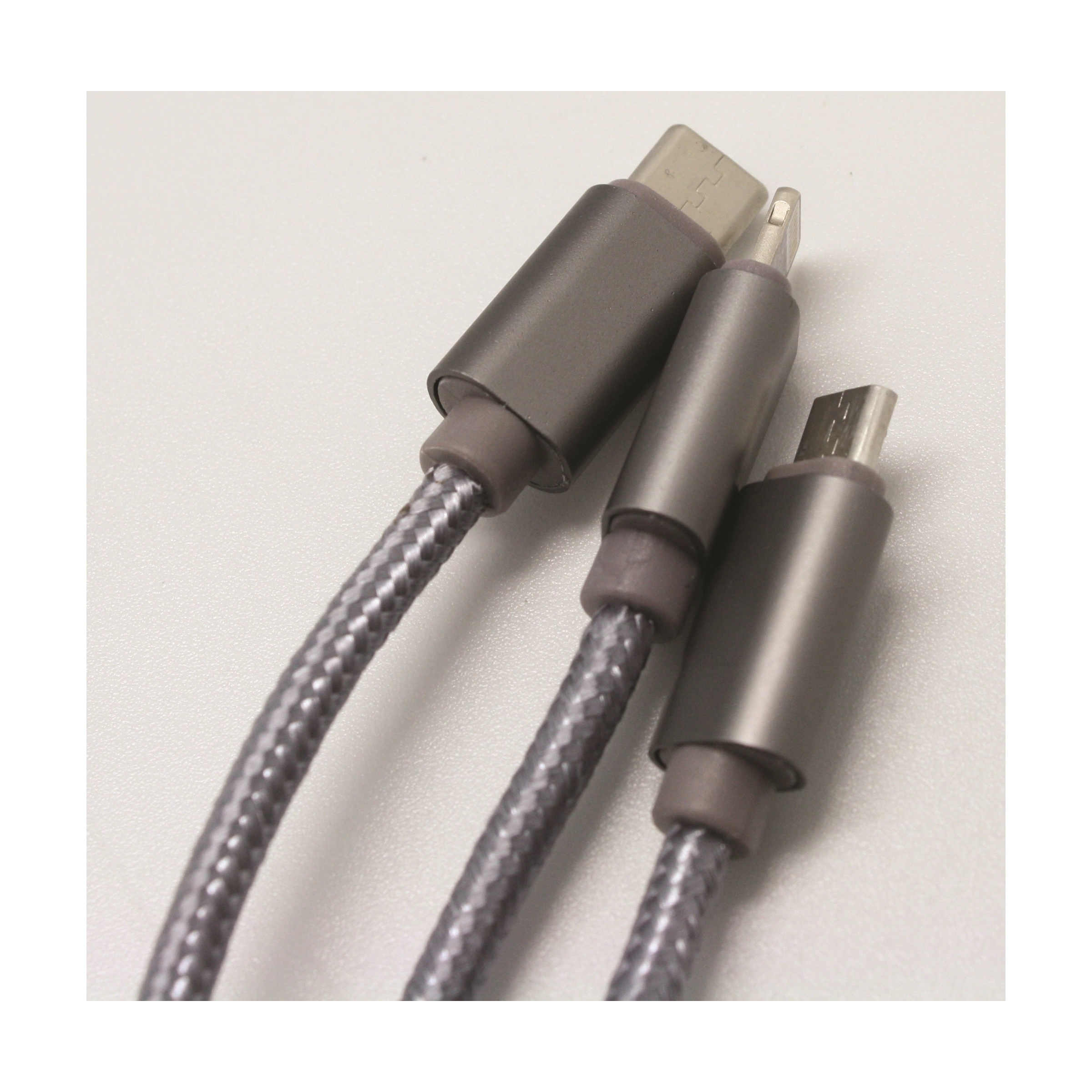 3 in 1 Micro/TypeC/Lightning Compatible Charging Cable - 3ft 2