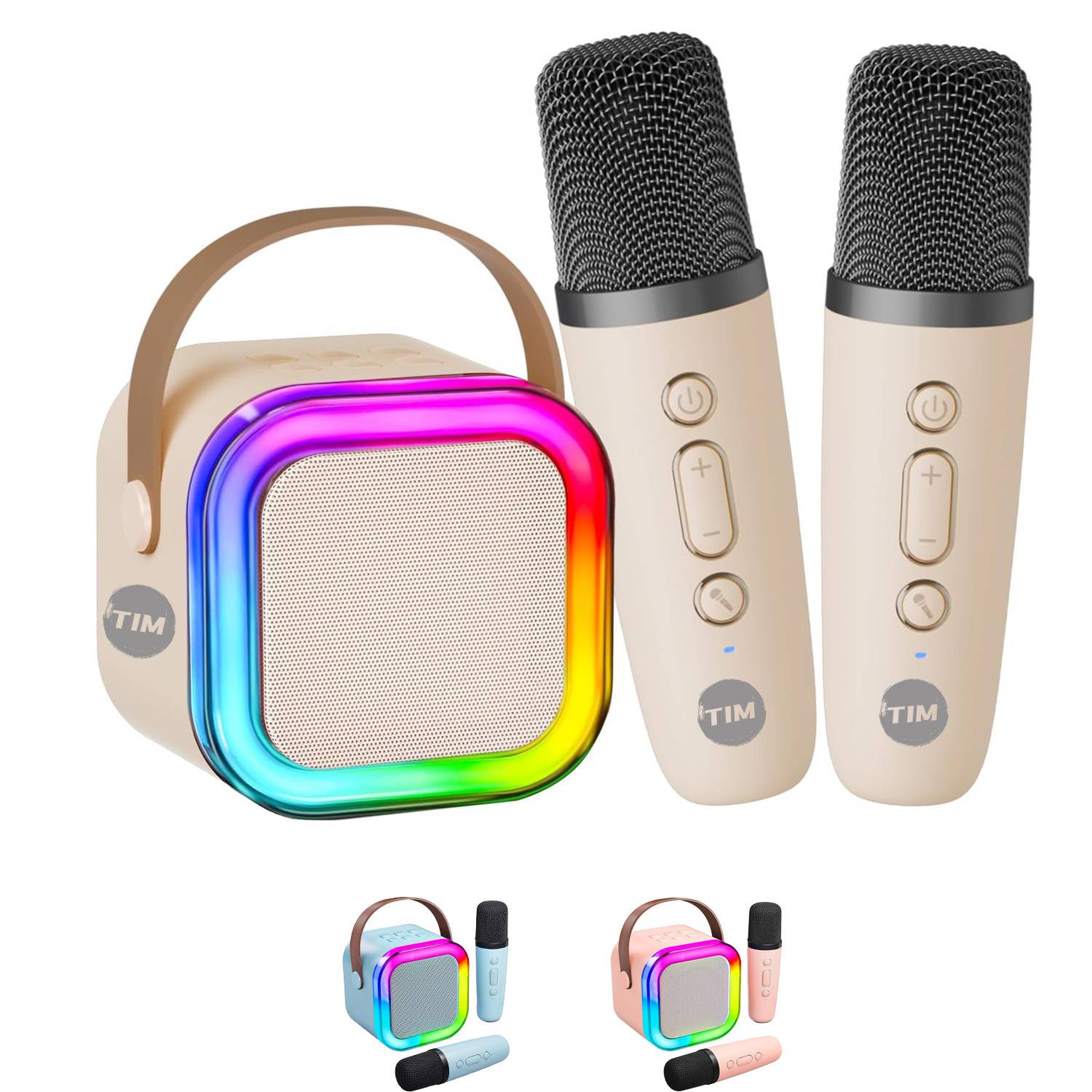 Mini Karaoke Machine For Kids Adults With 2 Microphones 3