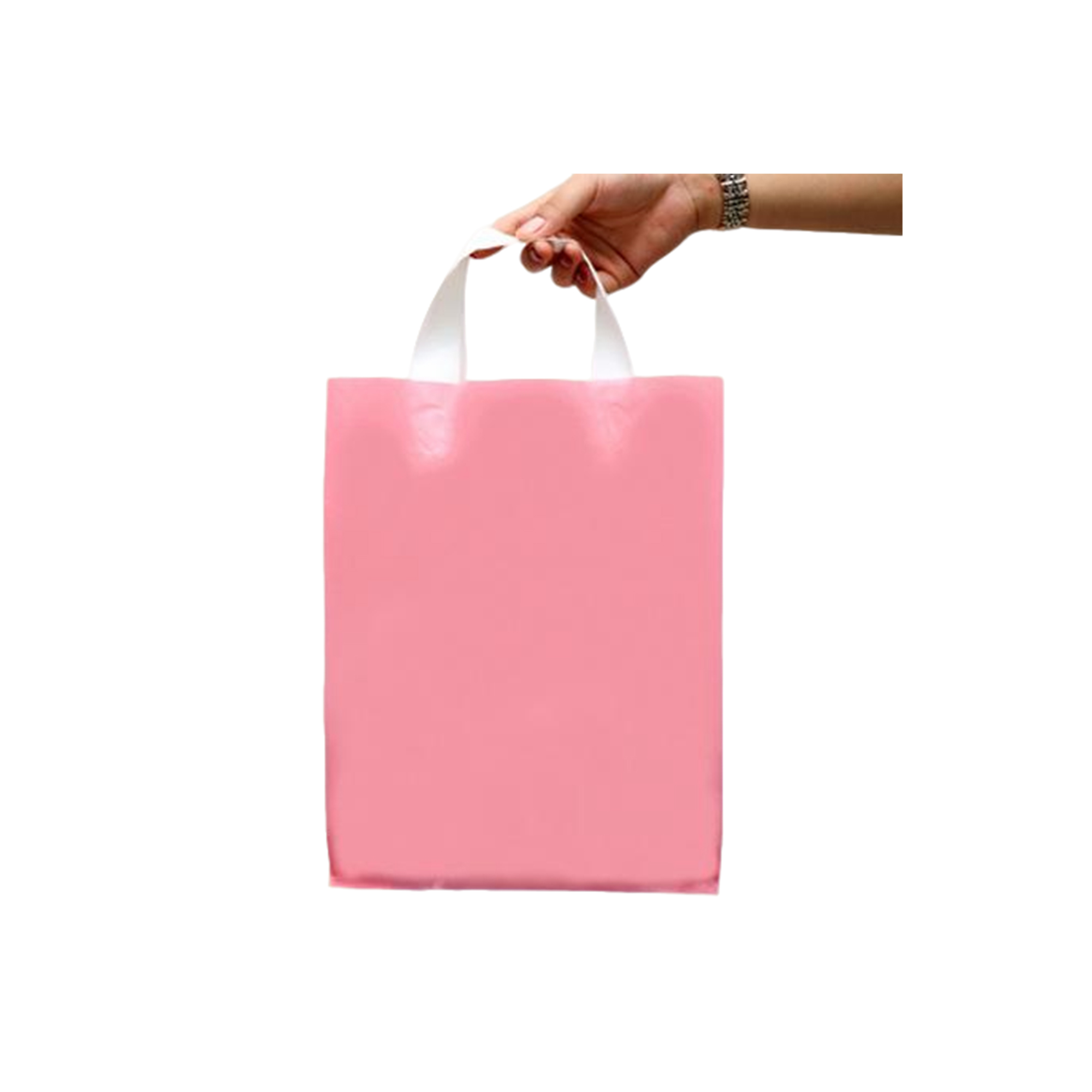 Polyethylene Soft Handle Plastic Tote Bag 13.75 x 3.95 x 9.75" 13