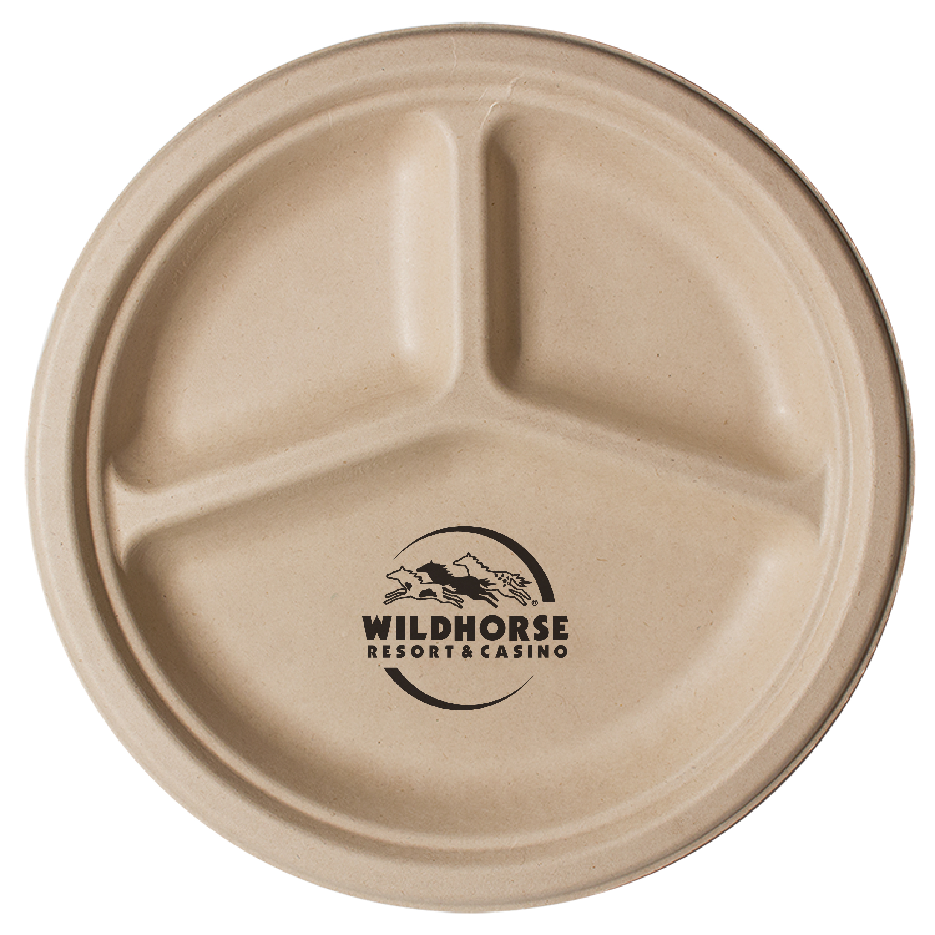10" Round 3-Compartment Eco-Friendly Paper Plate 2