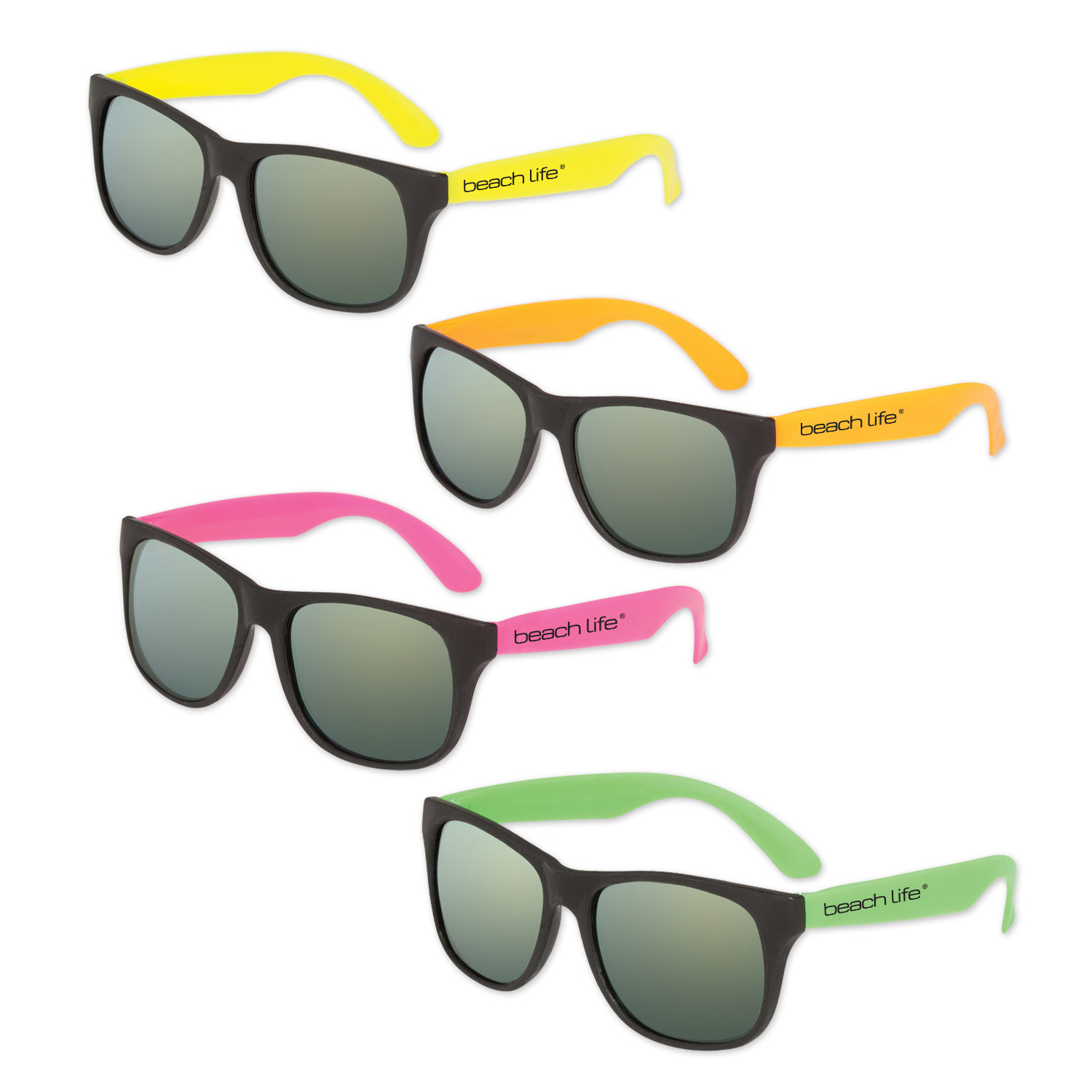 Classic Neon Sunglasses with Mirrored Lenses 1