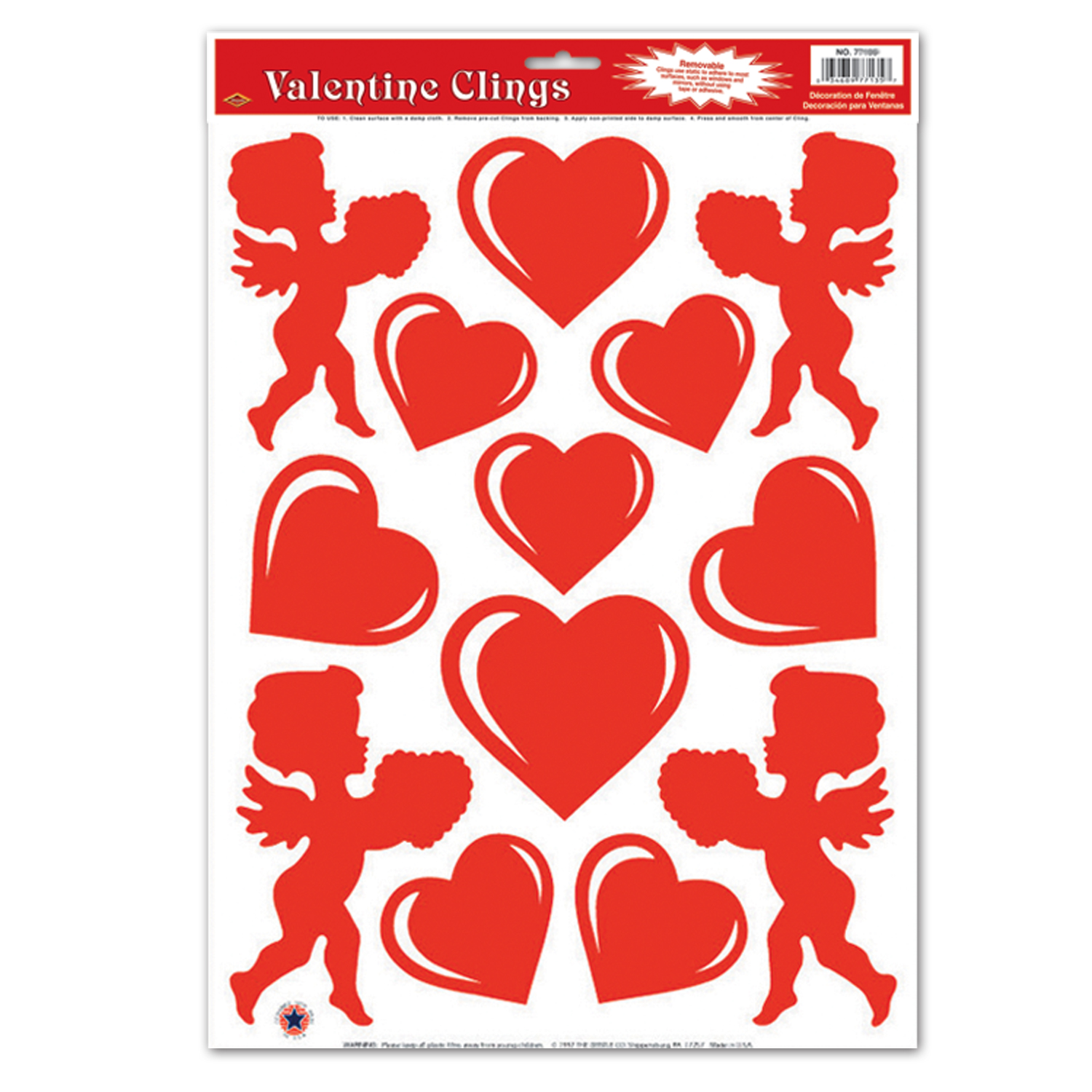 Valentine Heart & Cupid Clings