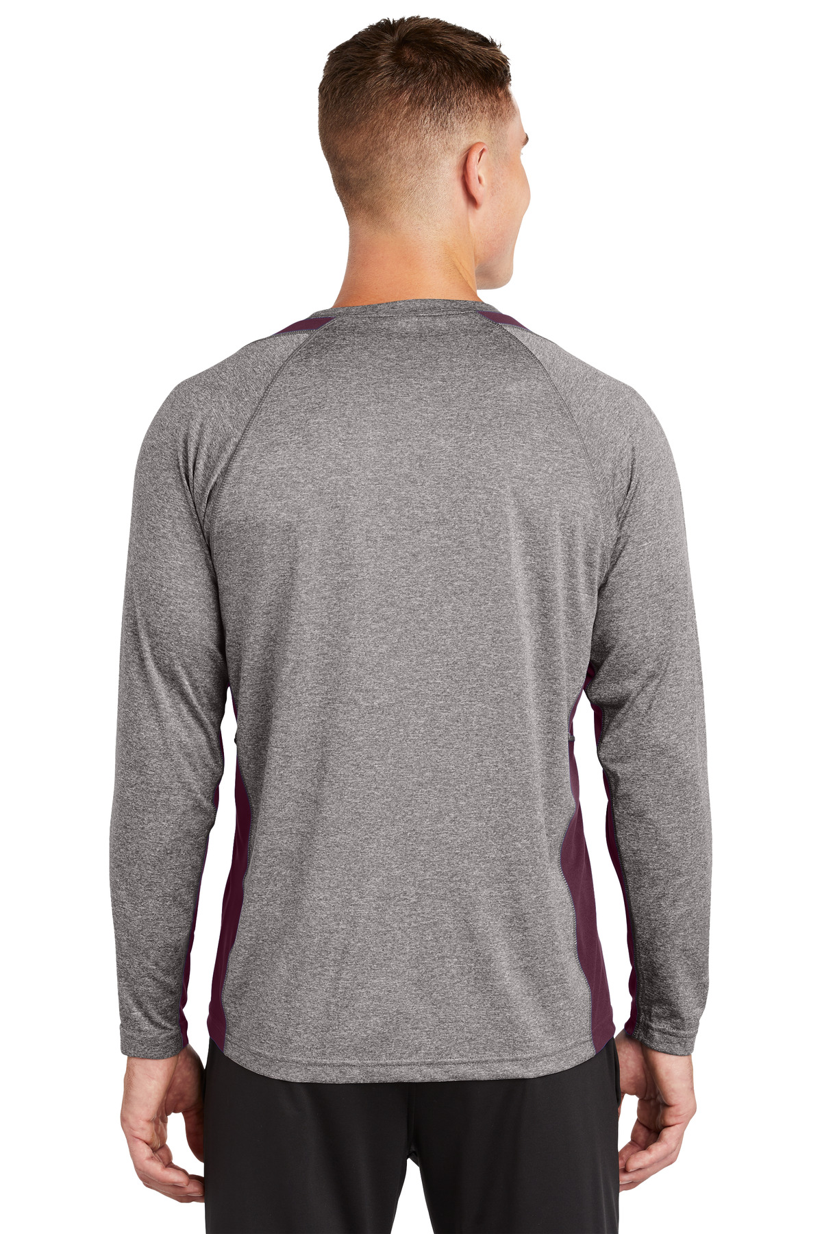 Sport-Tek Long Sleeve Heather Colorblock Contender Tee. ST361LS 81