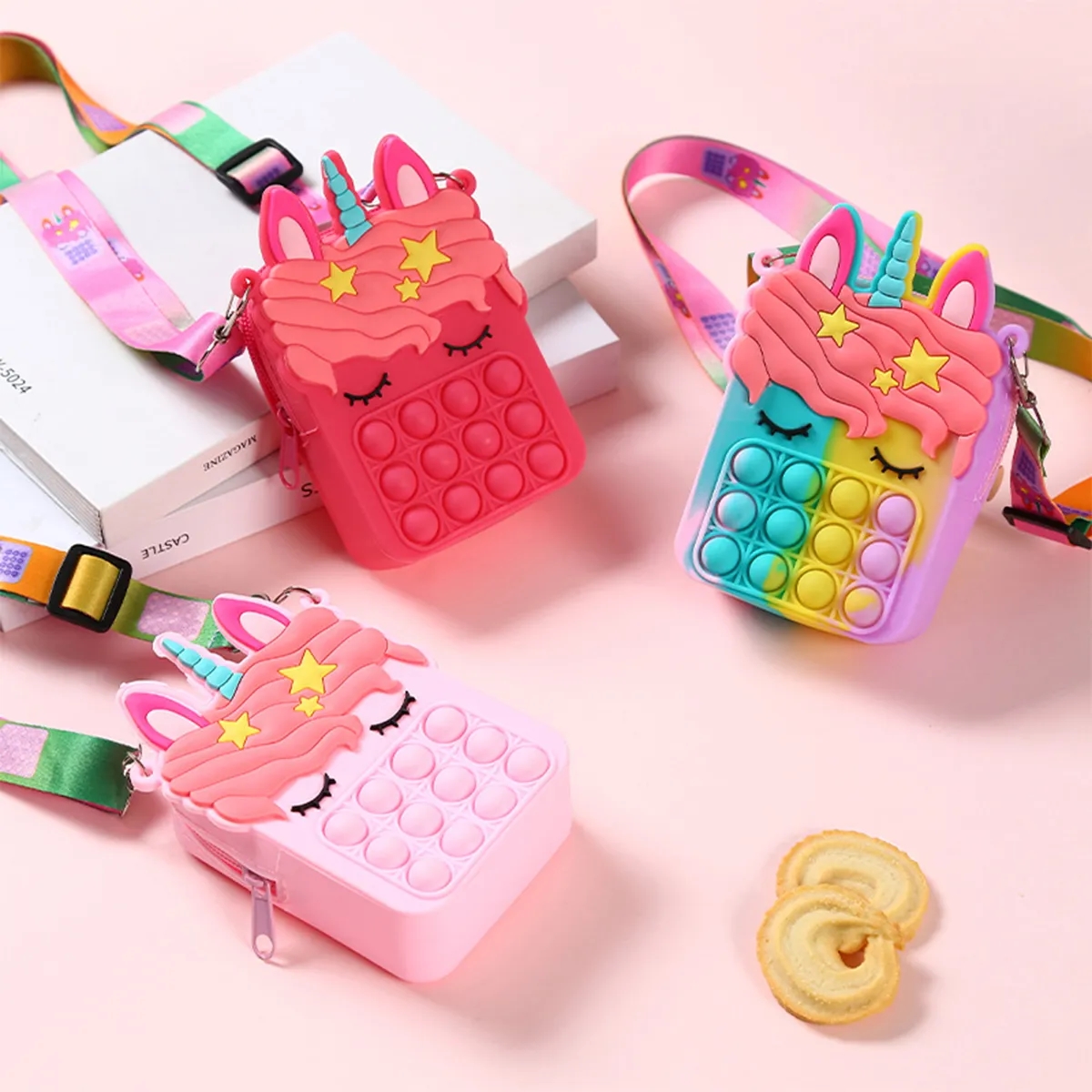 Unicorn Pop Shoulder Bag Fidget Backpack Toys Holiday Gifts 5