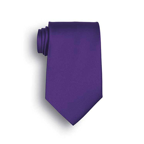 Purple Polyester Satin Tie 2