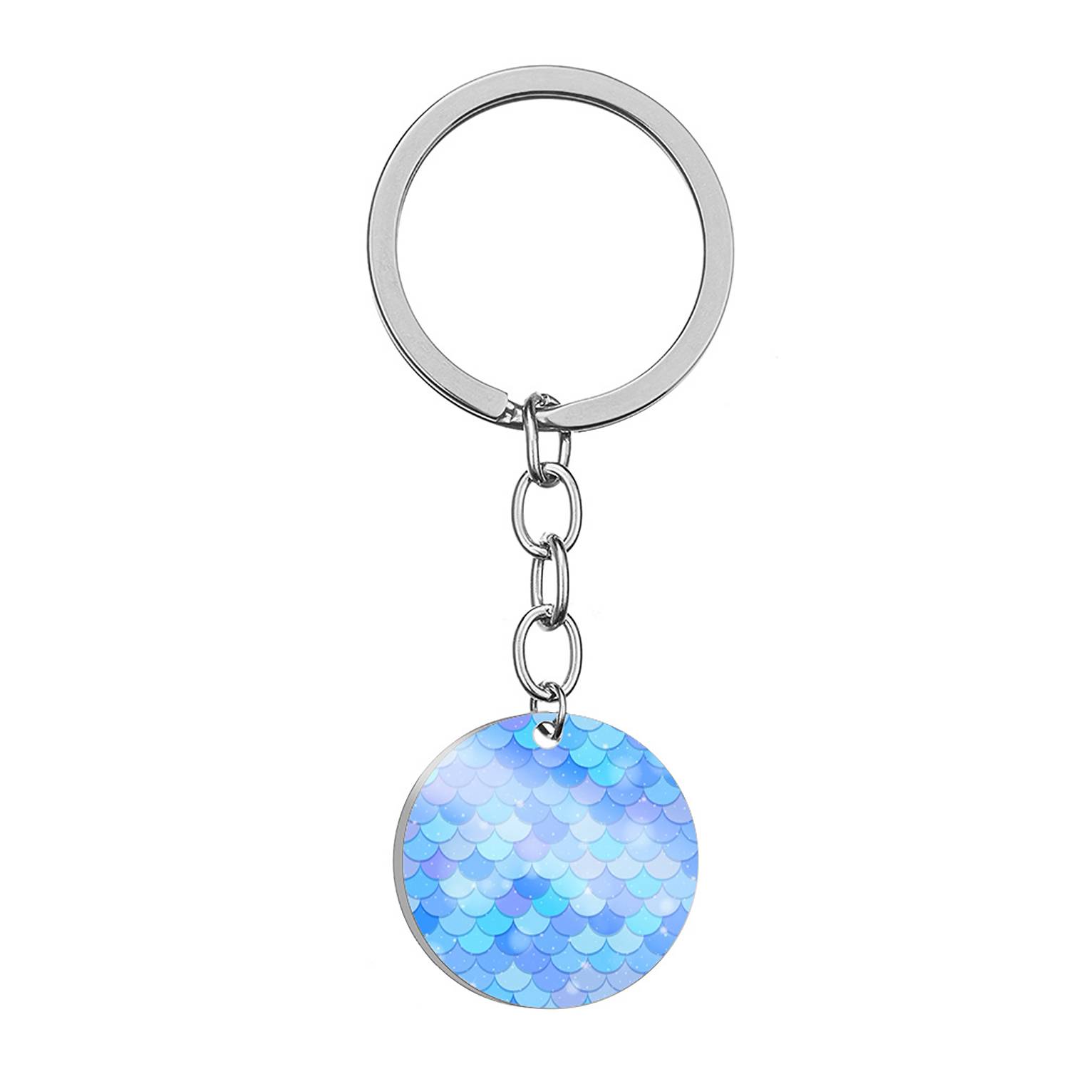 Stainless Steel Rainbow Fish Scale Keychain For Bags 11
