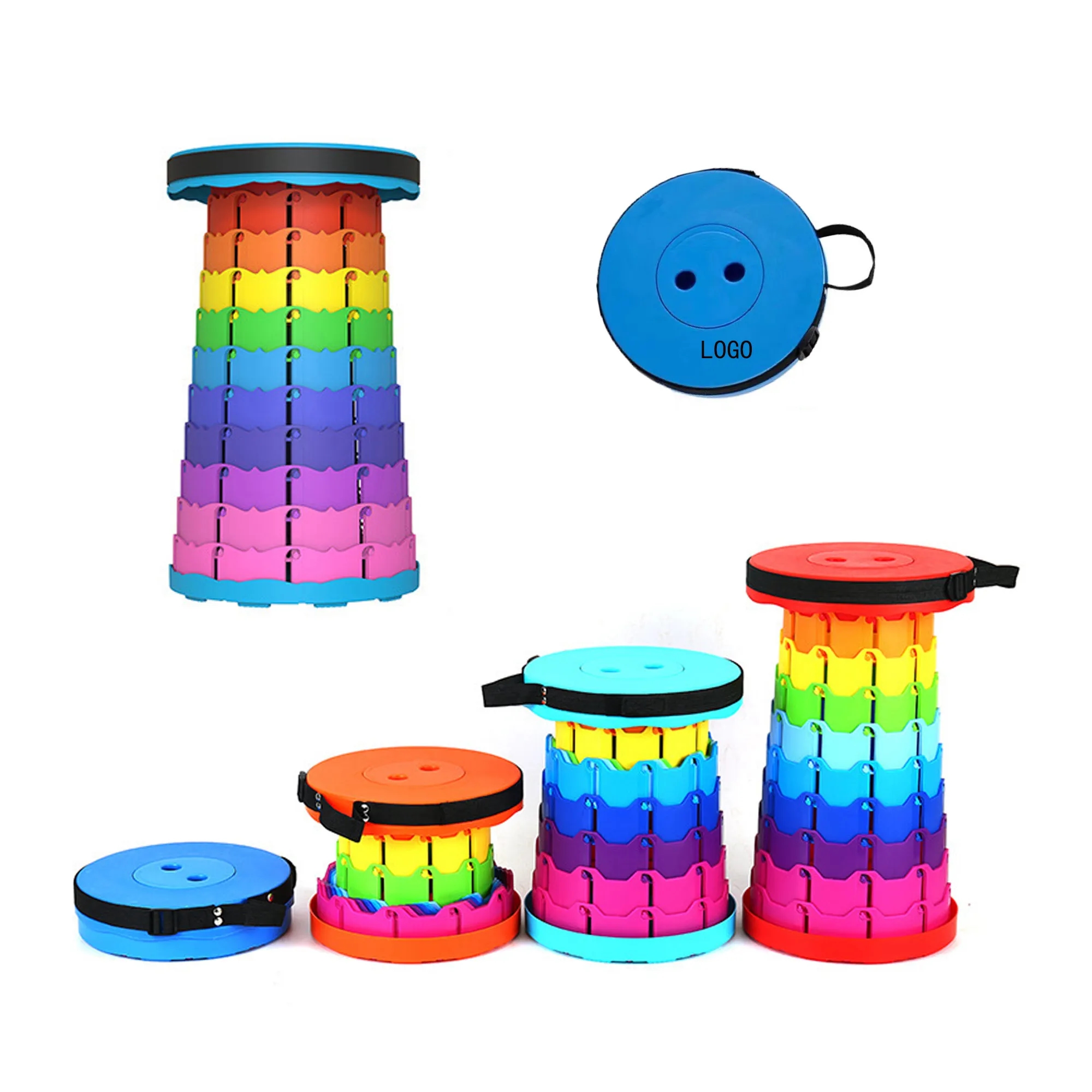 Outdoor Rainbow Color Folding Stool 2