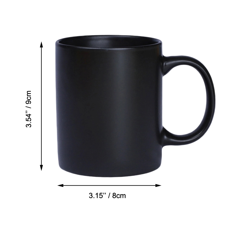 11 oz. Matt & Glossy Black Ceramic Coffee Mugs 7