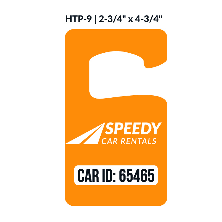 Numbered Open Side Oblong Cut Out Hang Tag w/1 Side Imprint (2¾"x4¾") 1