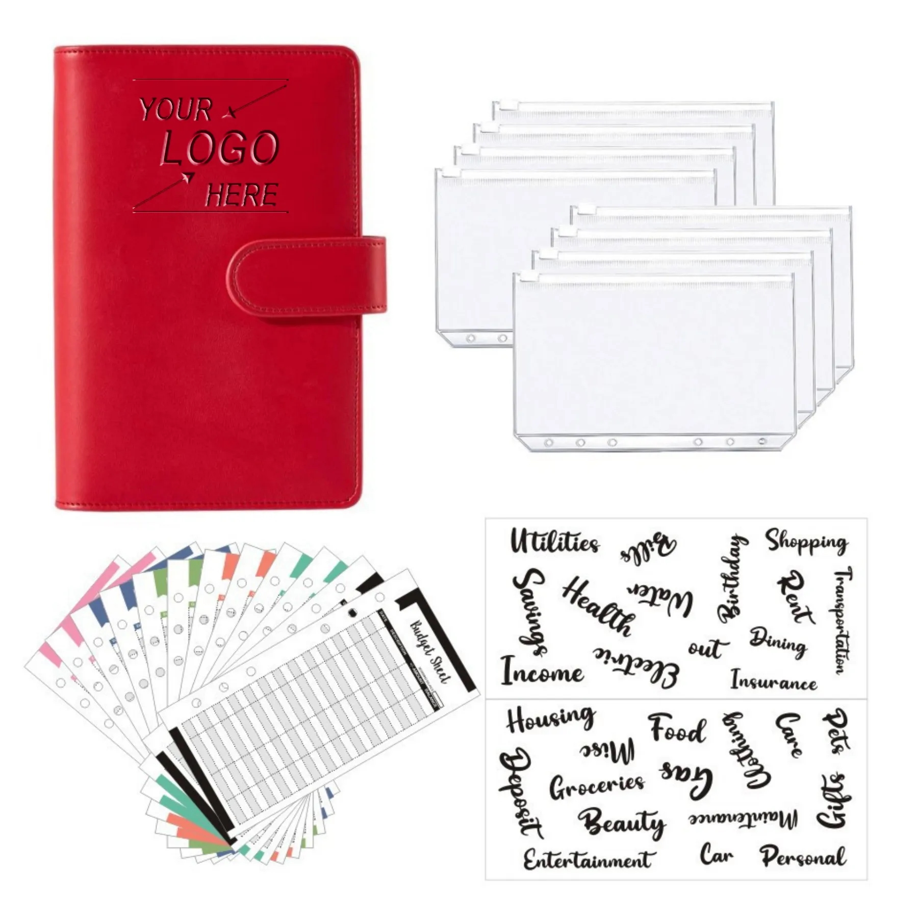 A6 PU Leather Binder Budget Planner 12