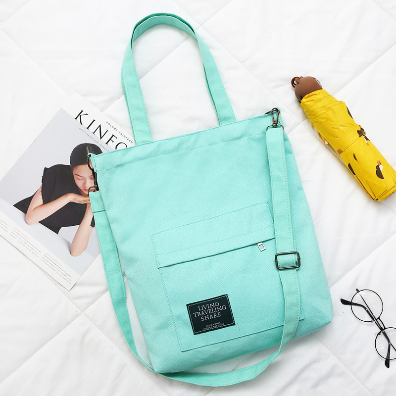 12OZ Polyester Cotton Canvas Sling Tote Bag 2