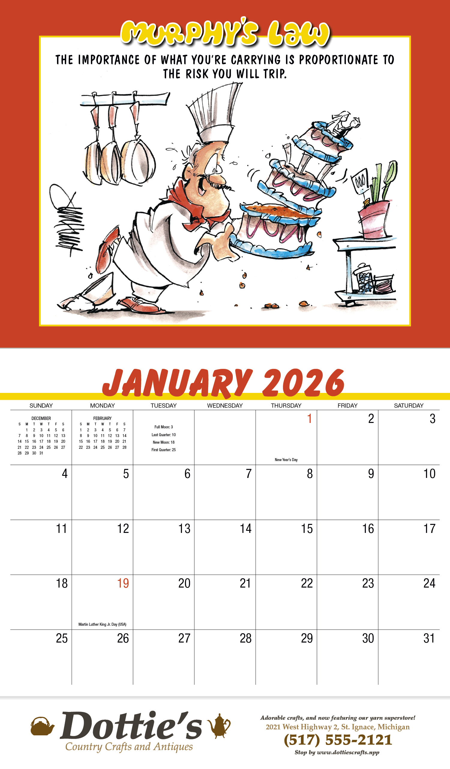 HotLine® Products Murphy's Law Appointment Calendar - Stapled 25