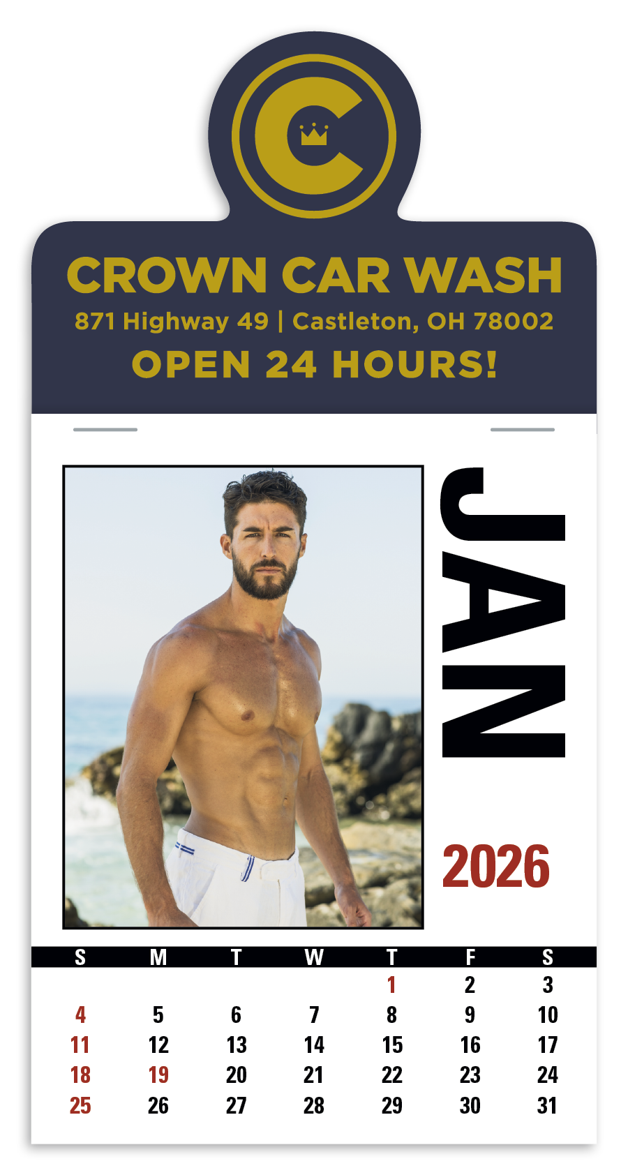 Triumph® Calendars Press-N-Stick Male Call Calendar 48