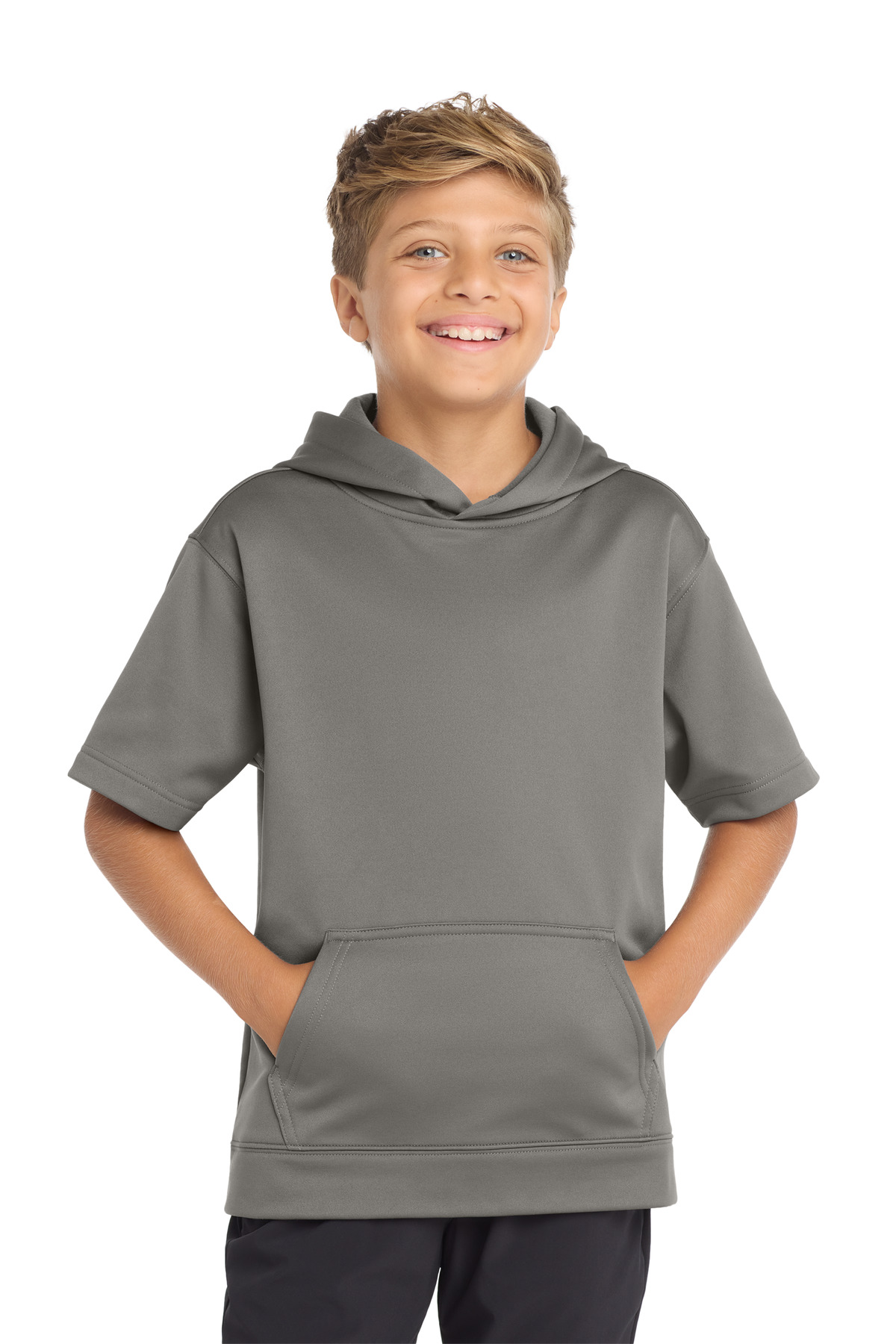 Sport-Tek Youth Sport-Wick Fleece Short Sleeve Hooded Pullover. YST251 35