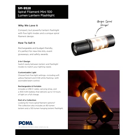 Mini Spiral Filament 100 Lumens Lantern Flashlight 58