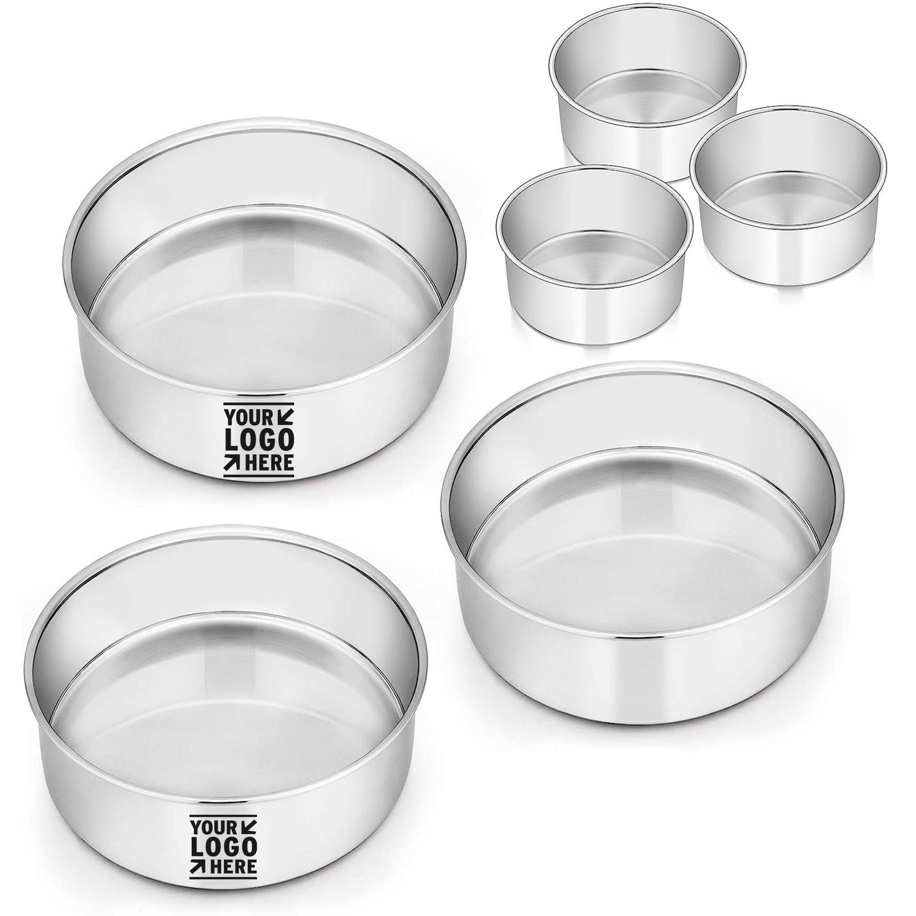 6 Inch Stainless Steel Cake Pans Tins 2