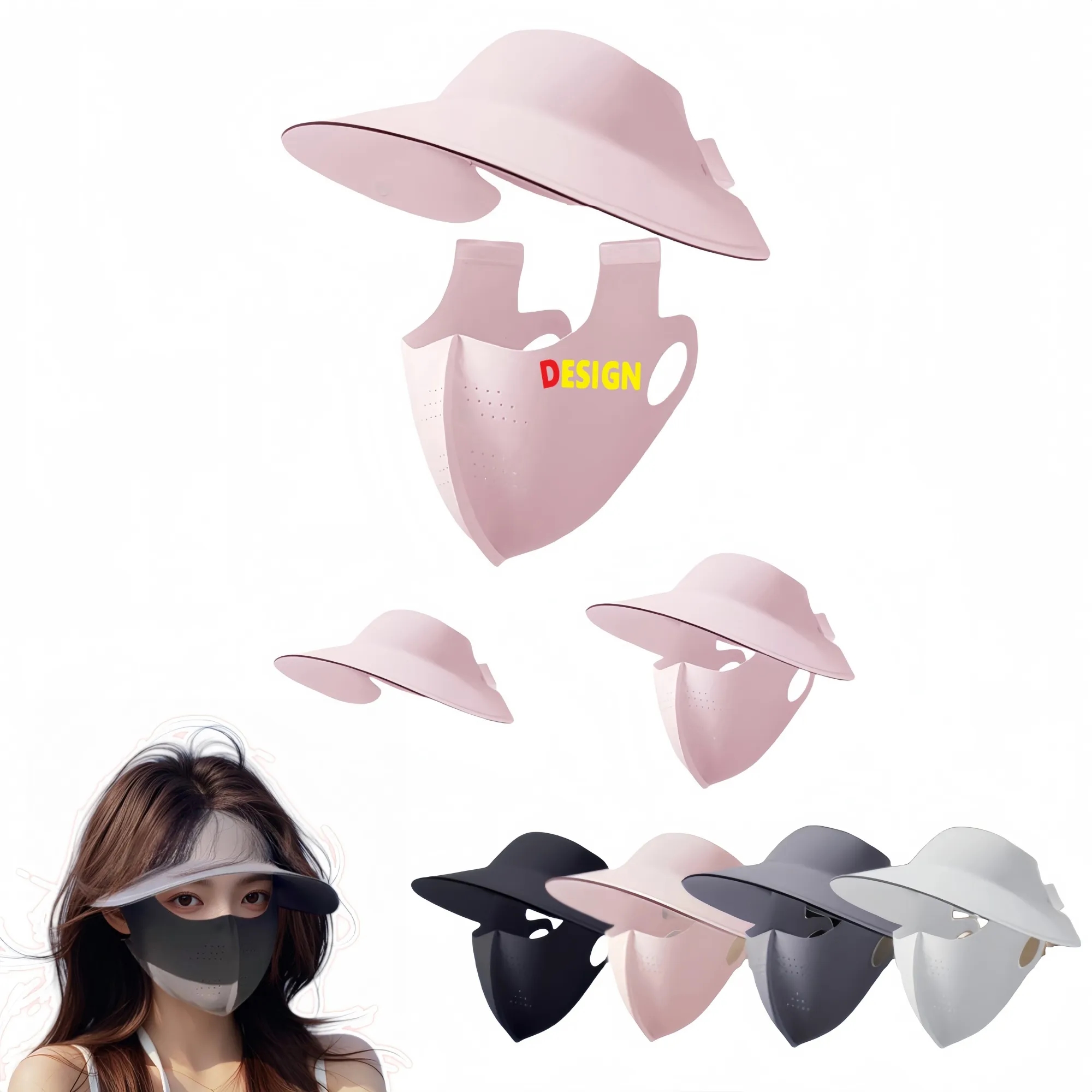 Detachable Sun Protection Mask & Hat Set