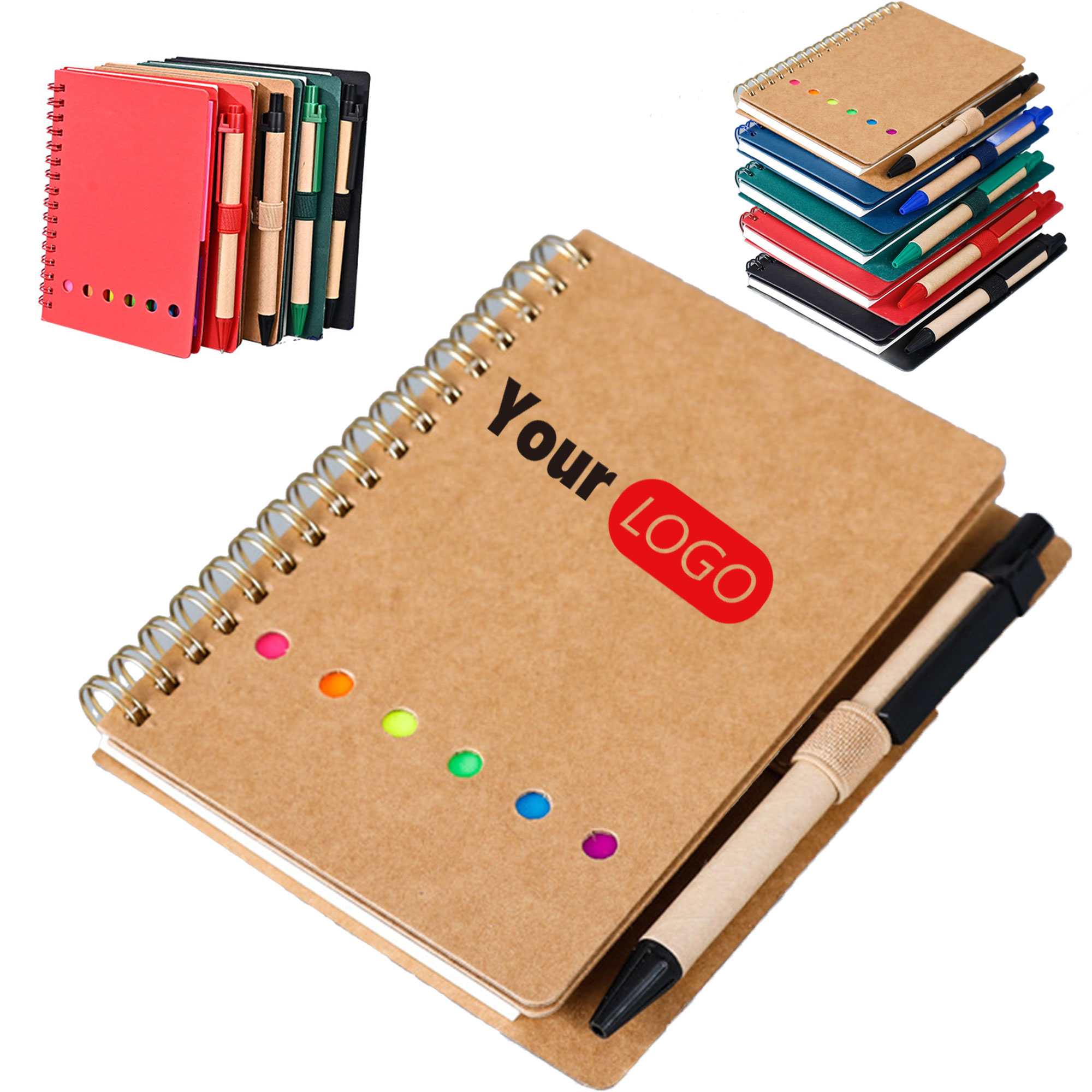 Portable Kraft Spiral Memo Book 5