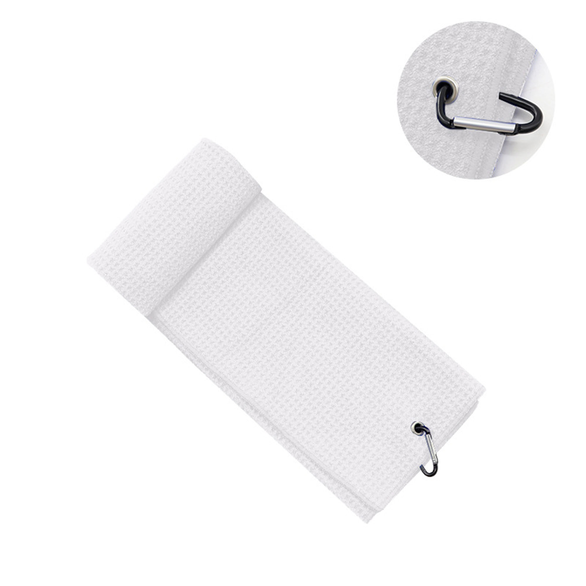 11.8" x 11.8" Sublimation 400gsm Microfiber Waffle Golf Towel (Carabiner Clip included) 1