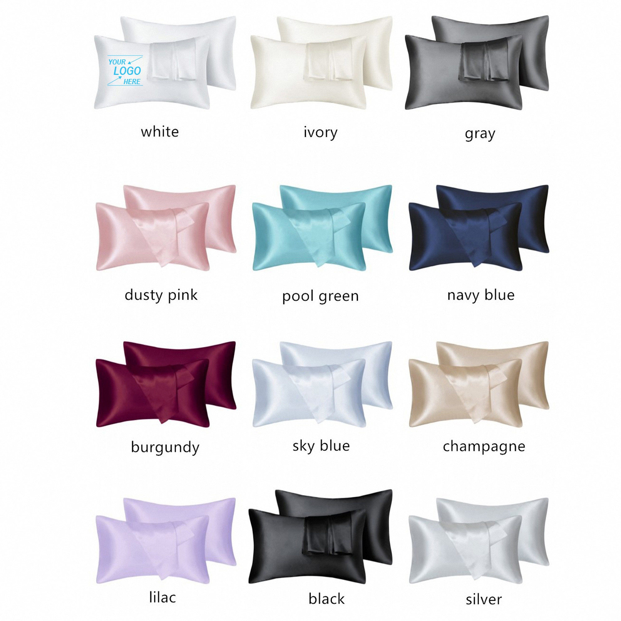 Soft Satin Pillowcase Set 2 Pack 7