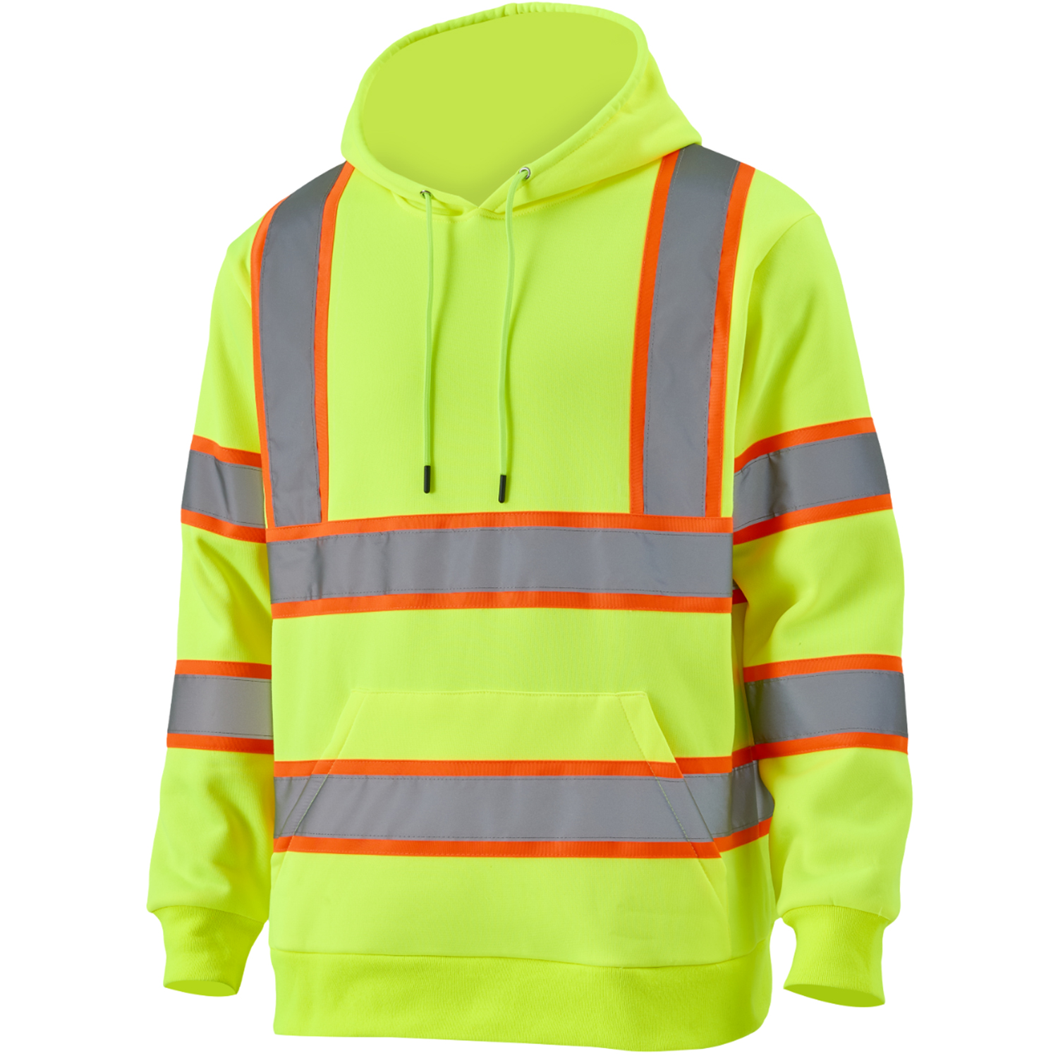 Class 3 Two Tone Double Band 2" Reflective Tape Safety Hoodie 7