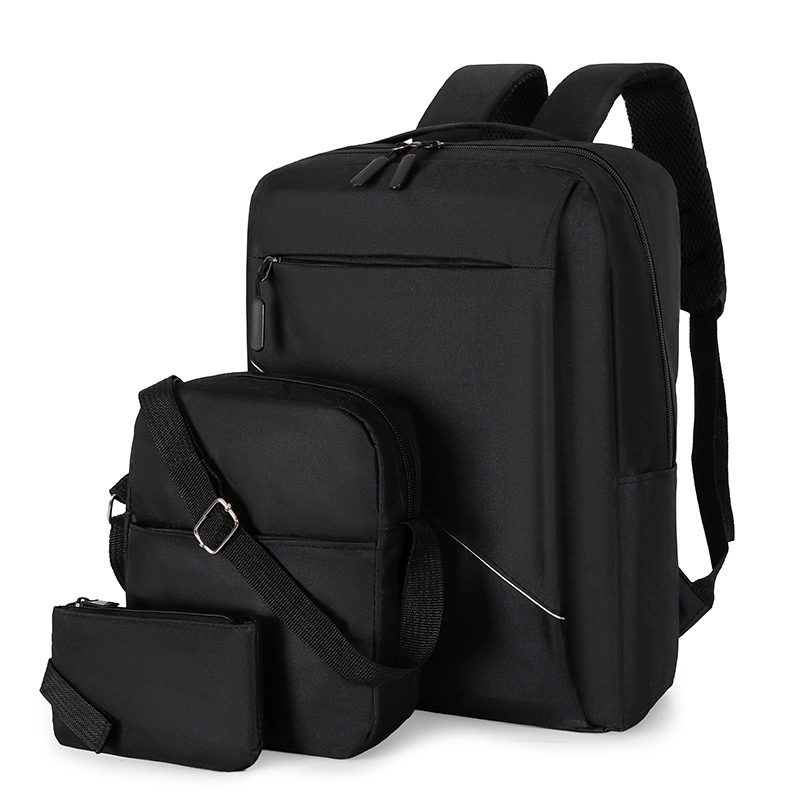 Three-Piece Casual Laptop Backpack With USB Charge Port 8