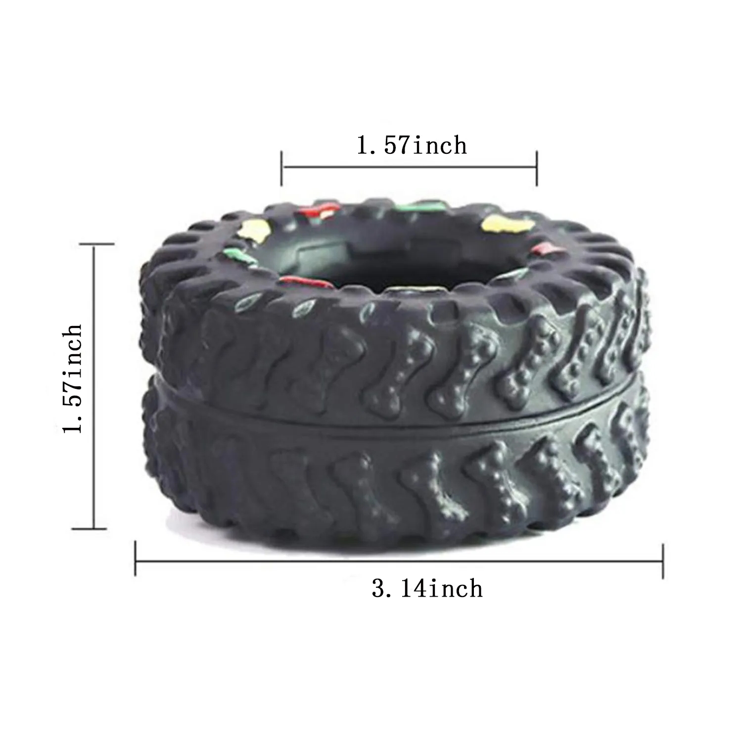 Small Tire Pet Sound Toy, Rubber Lined Dog Toy 6