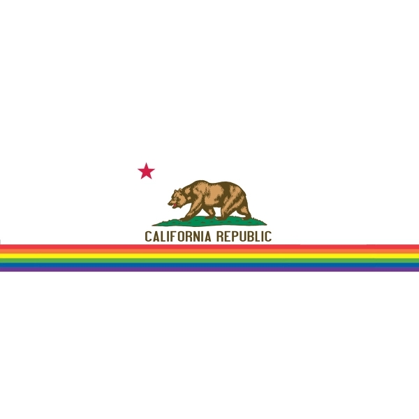 California Pride Window Decals 3" x 10" 1