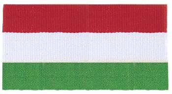 Red/White/Green "V" Neck Ribbon with Clip, 7/8" wide 2