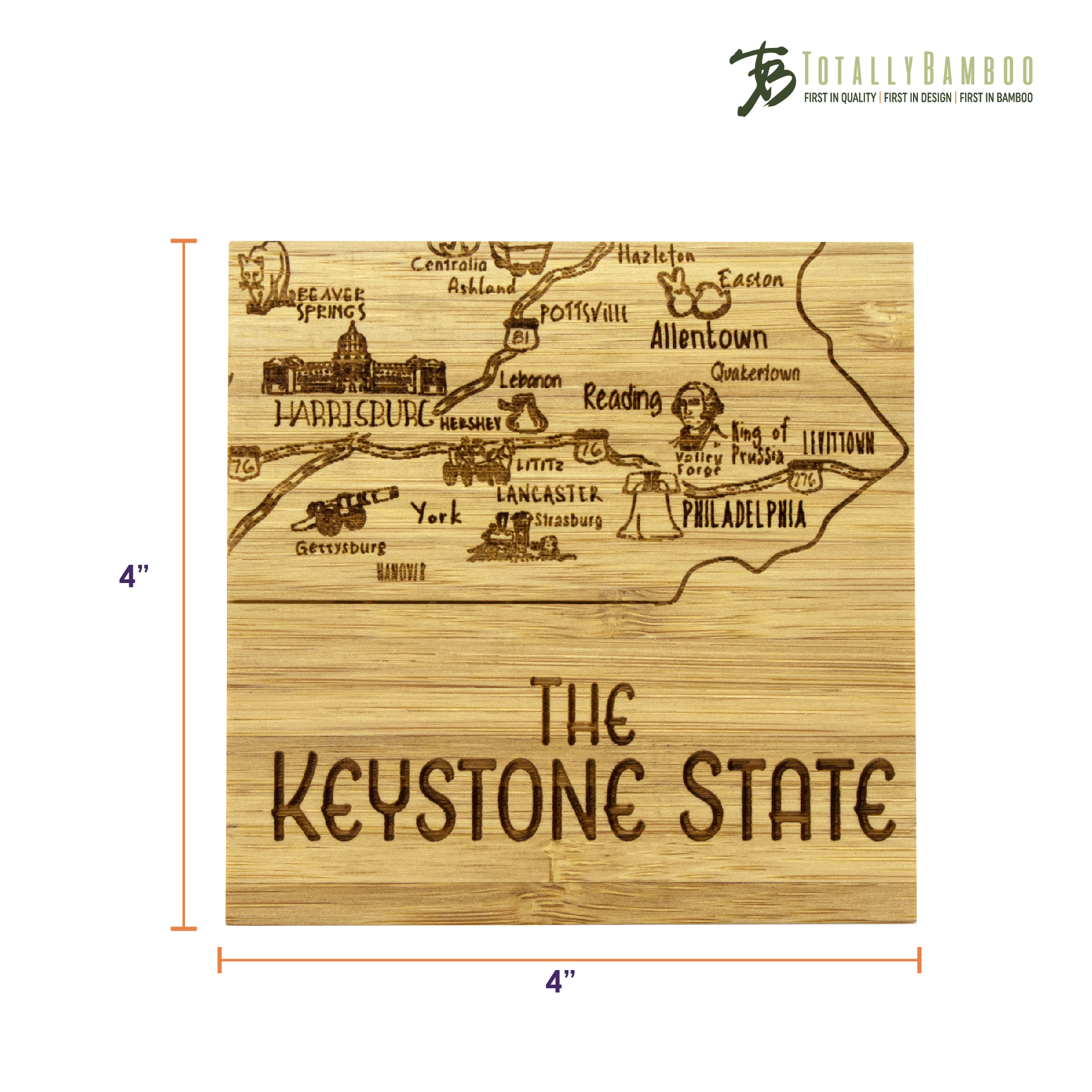 Pennsylvania Puzzle Coaster Set 12