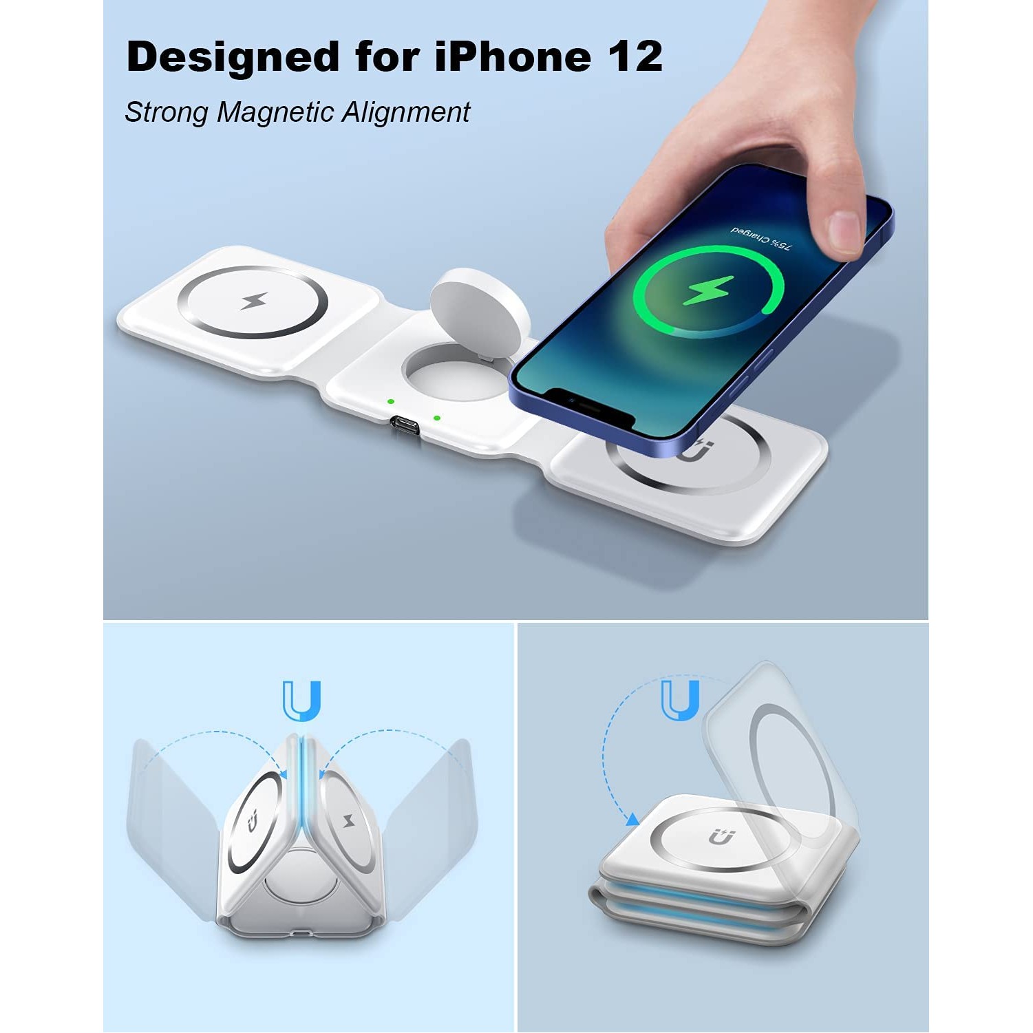 3 In 1 Fast Charging Wireless Charger Foldable 4