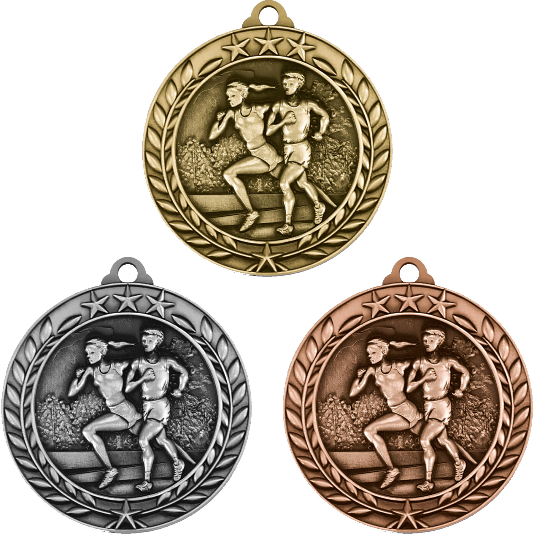 Stock Small Academic & Sports Laurel Medals: Cross Country