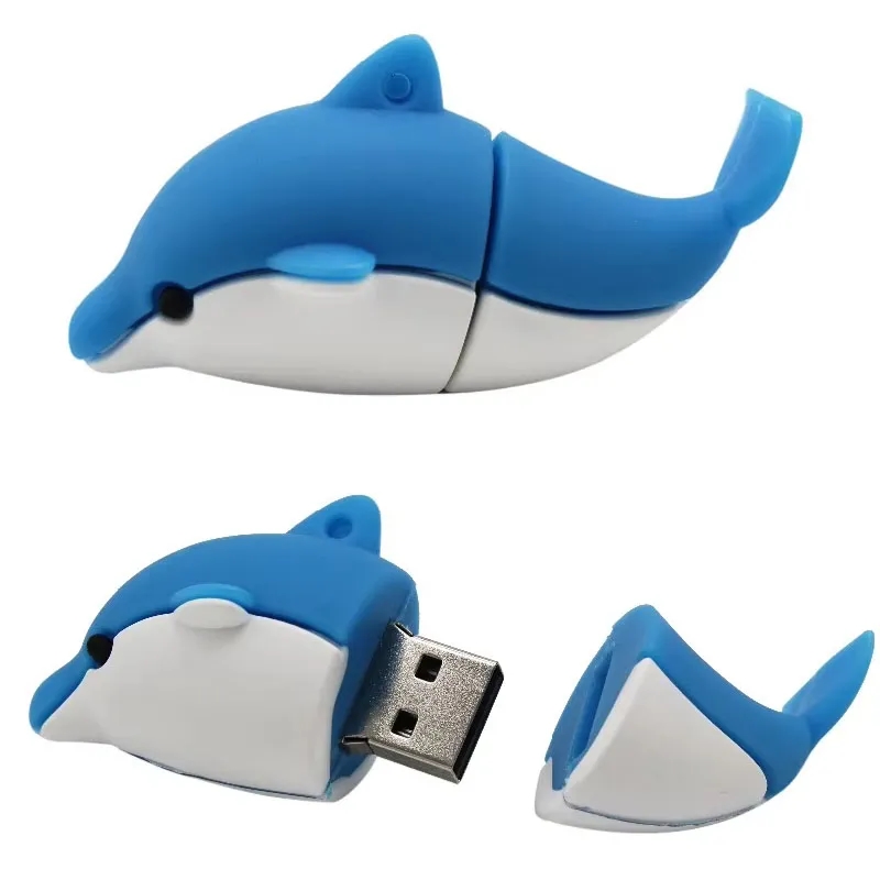 PVC Dolphin USB Flash Drive Keychain 3