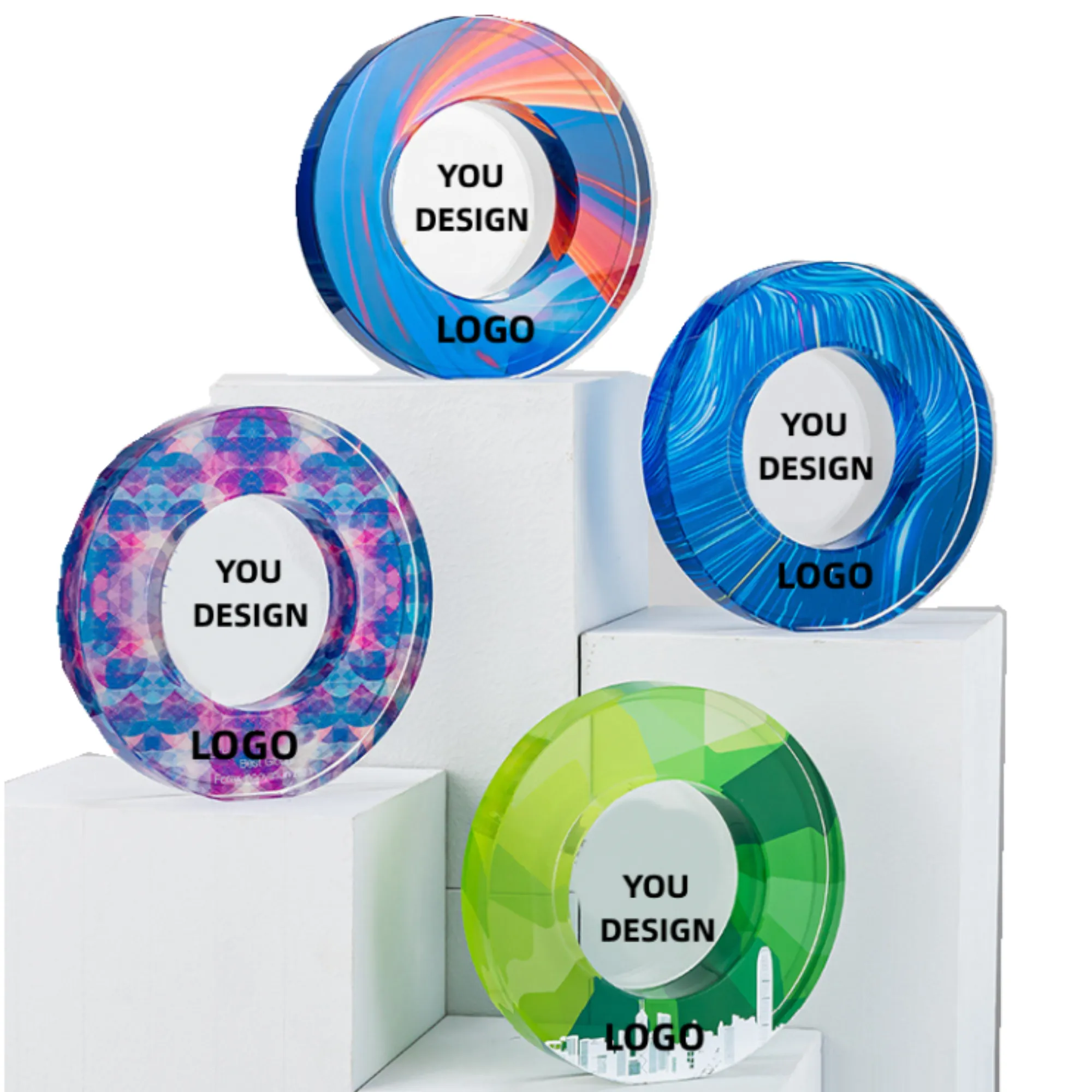 Crystal Glass Awards Round Edge Full Color 2