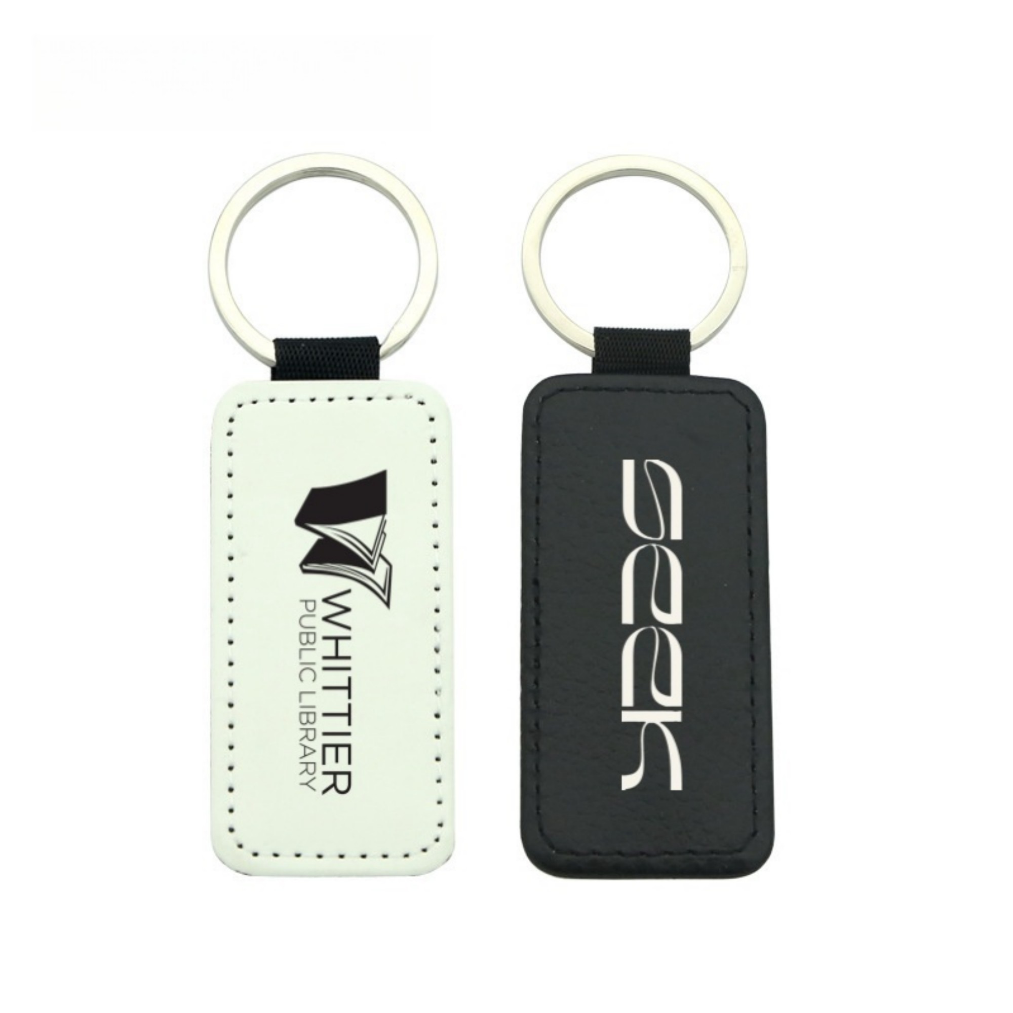 Rectangular PU Leather Keychain