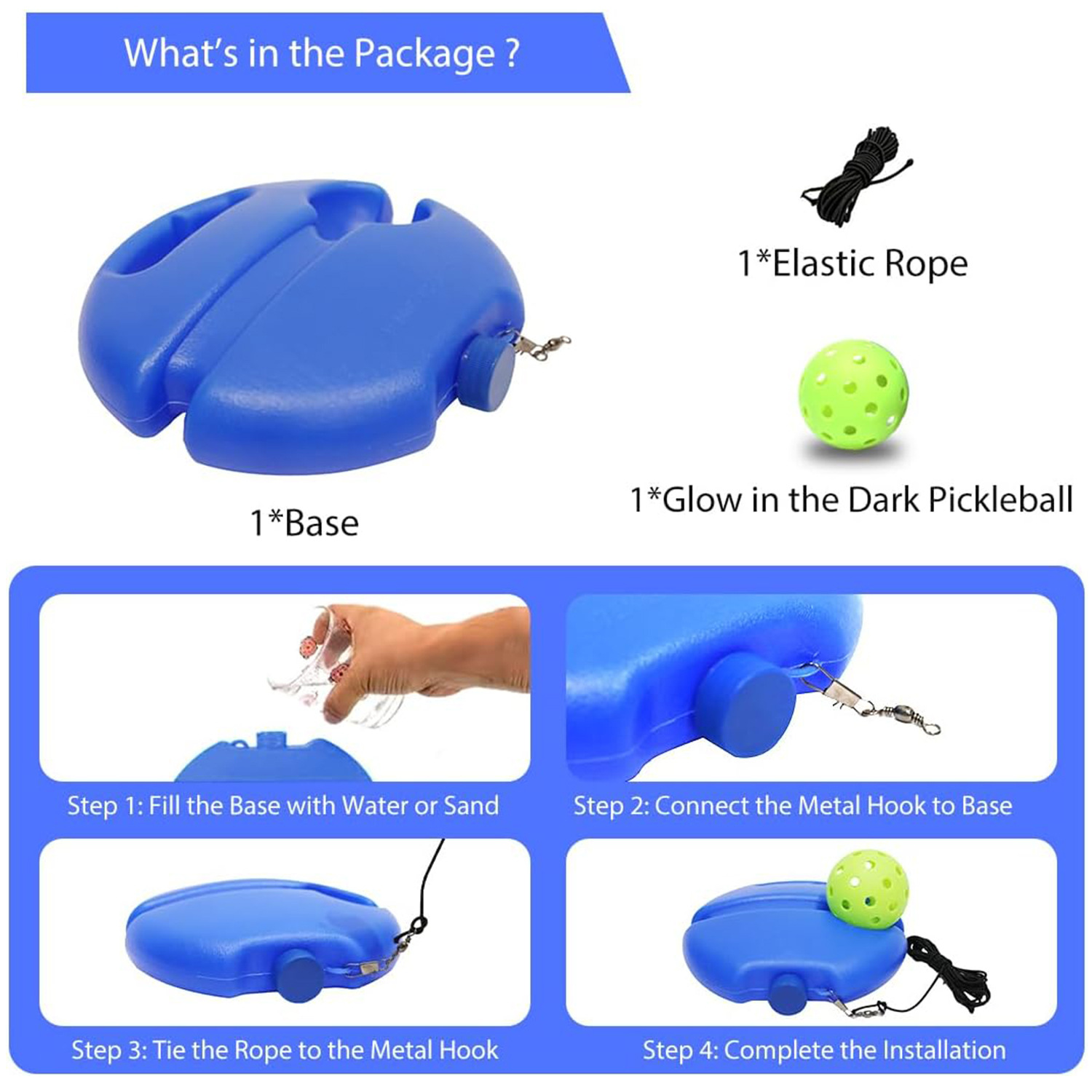 Wooden Pickleball Set w/ Rebound Trainer 2