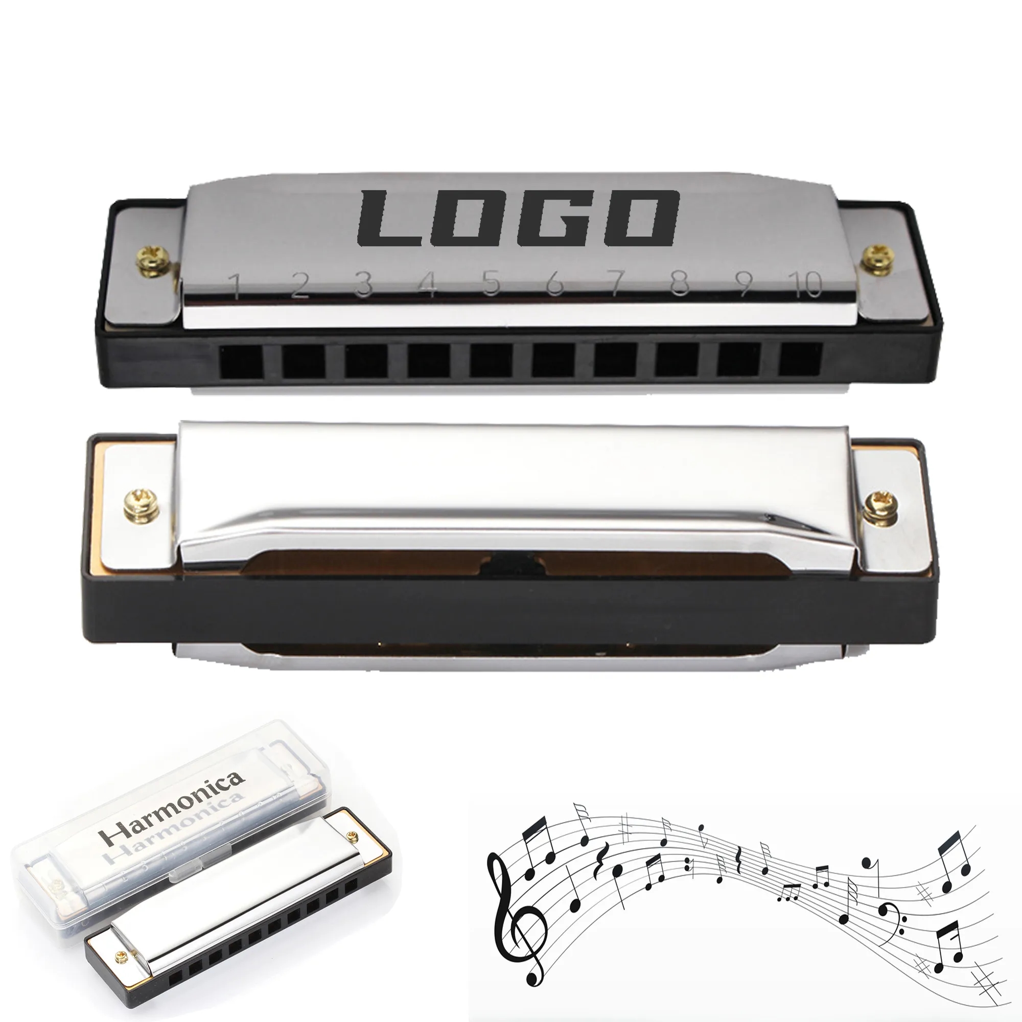 10 Hole C Key Diatonic Blues Harmonica MOQ20pcs