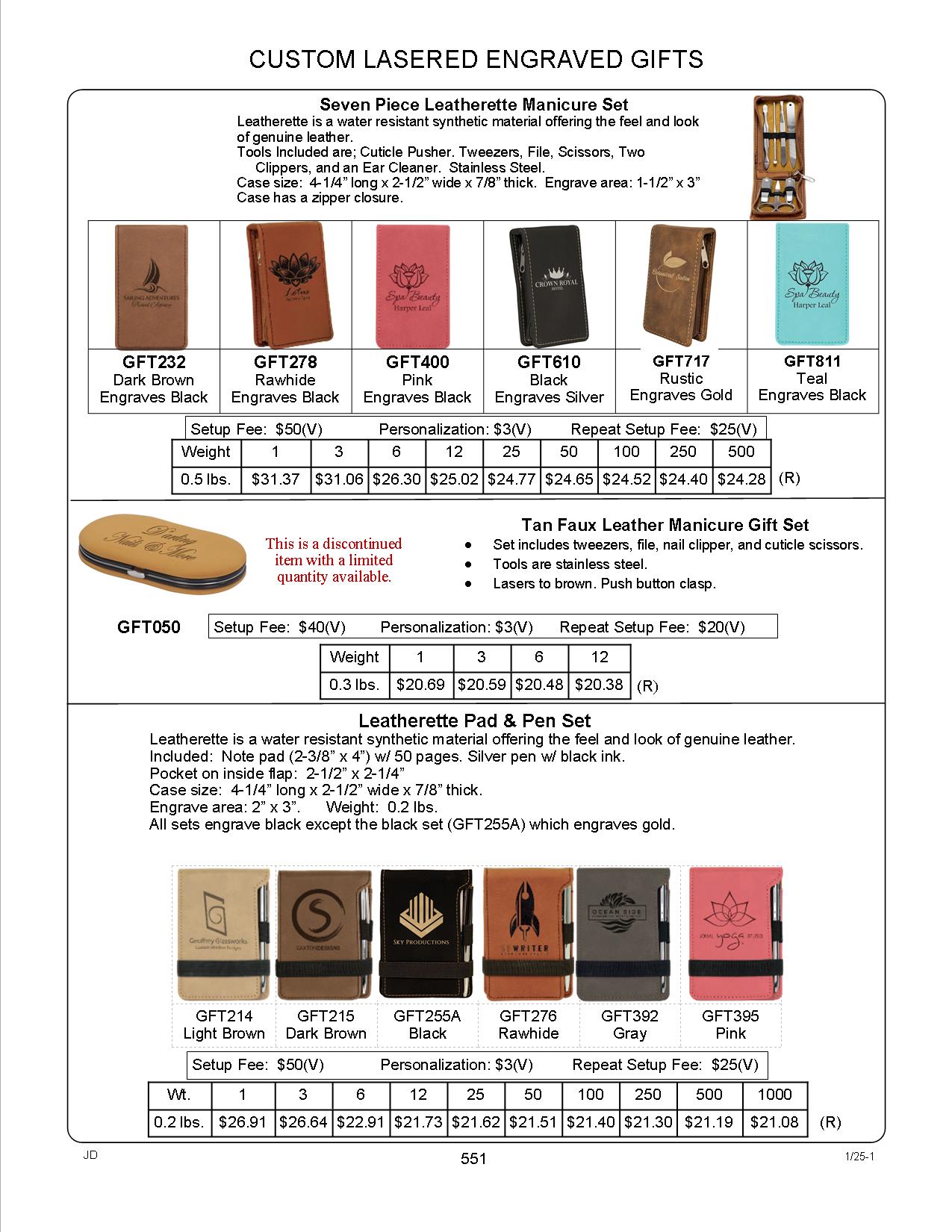 Engraved Rawhide Manicure Set 2