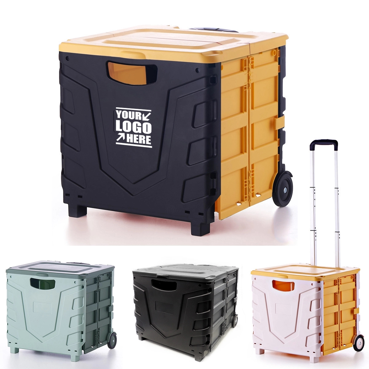 Wheeled Collapsible Basket With Handle 4