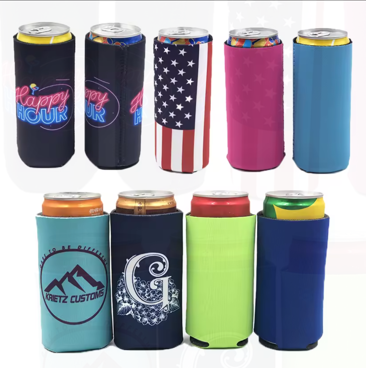 12oz. Slim Neoprene Seltzer Can Coolie (Full color) 4