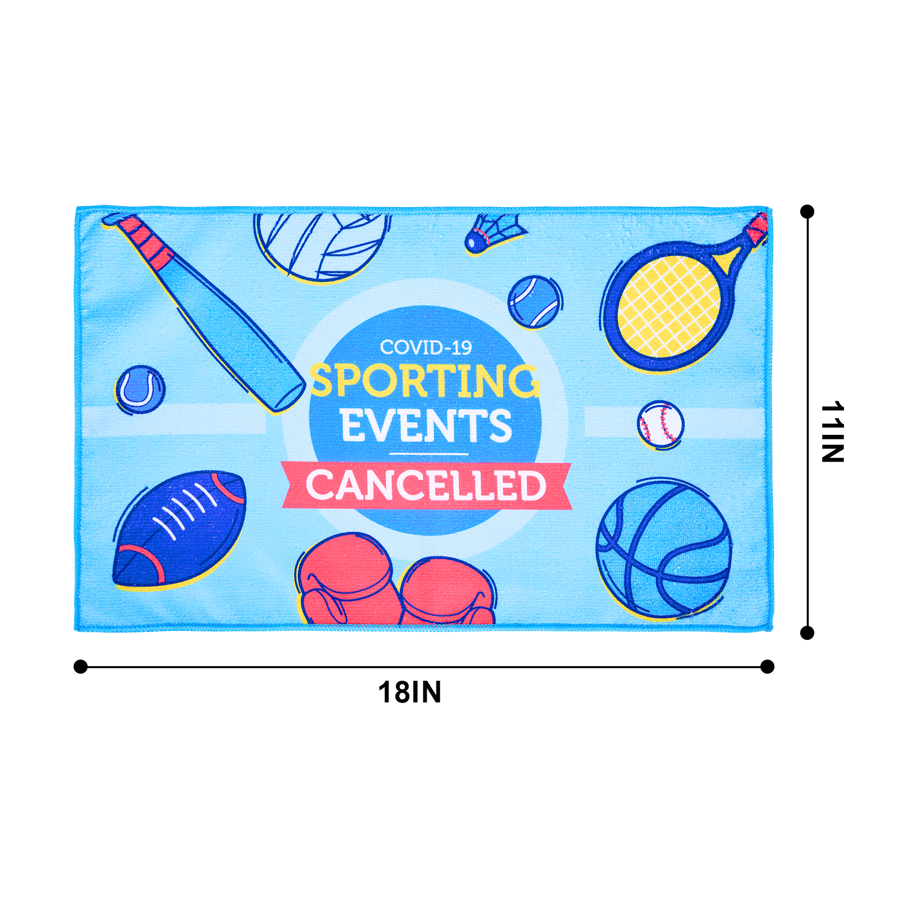 11" X 18" Sublimated Microfiber Rally Towel 4