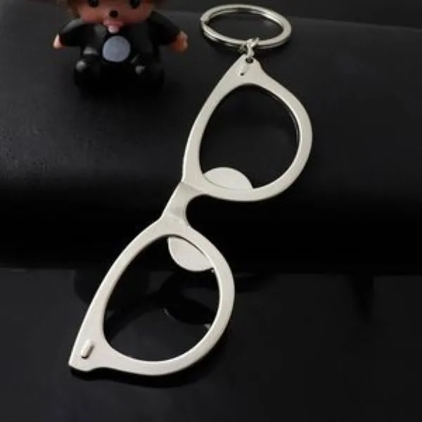Glasses Shaped Metal Bottle Opener Key Chain 3